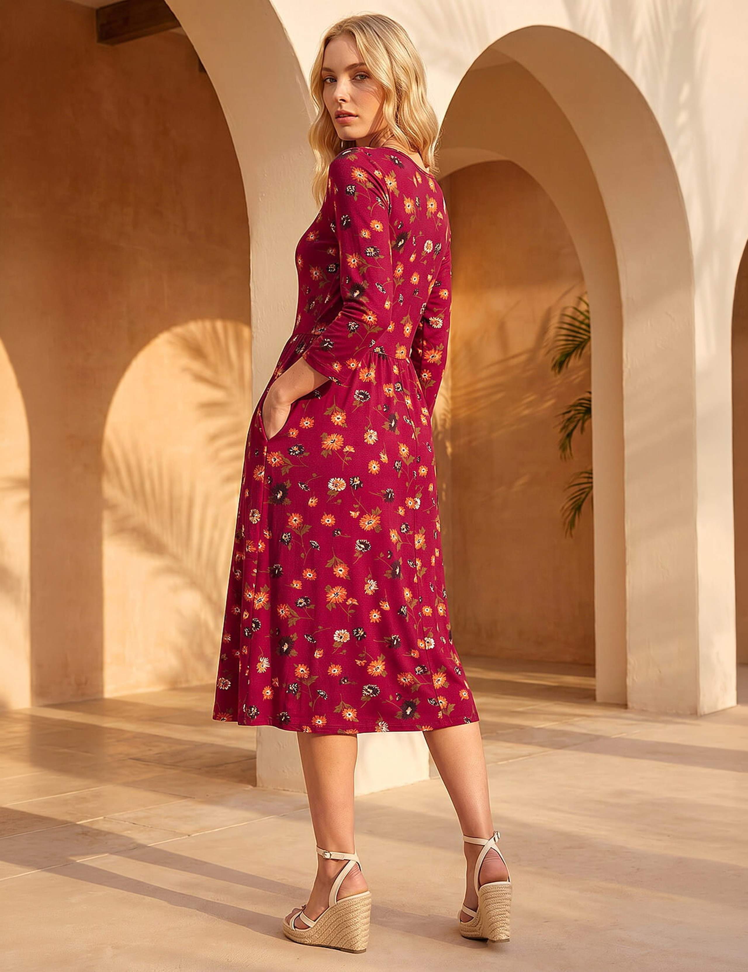 Floral Midi Skater Dress 2 of 4