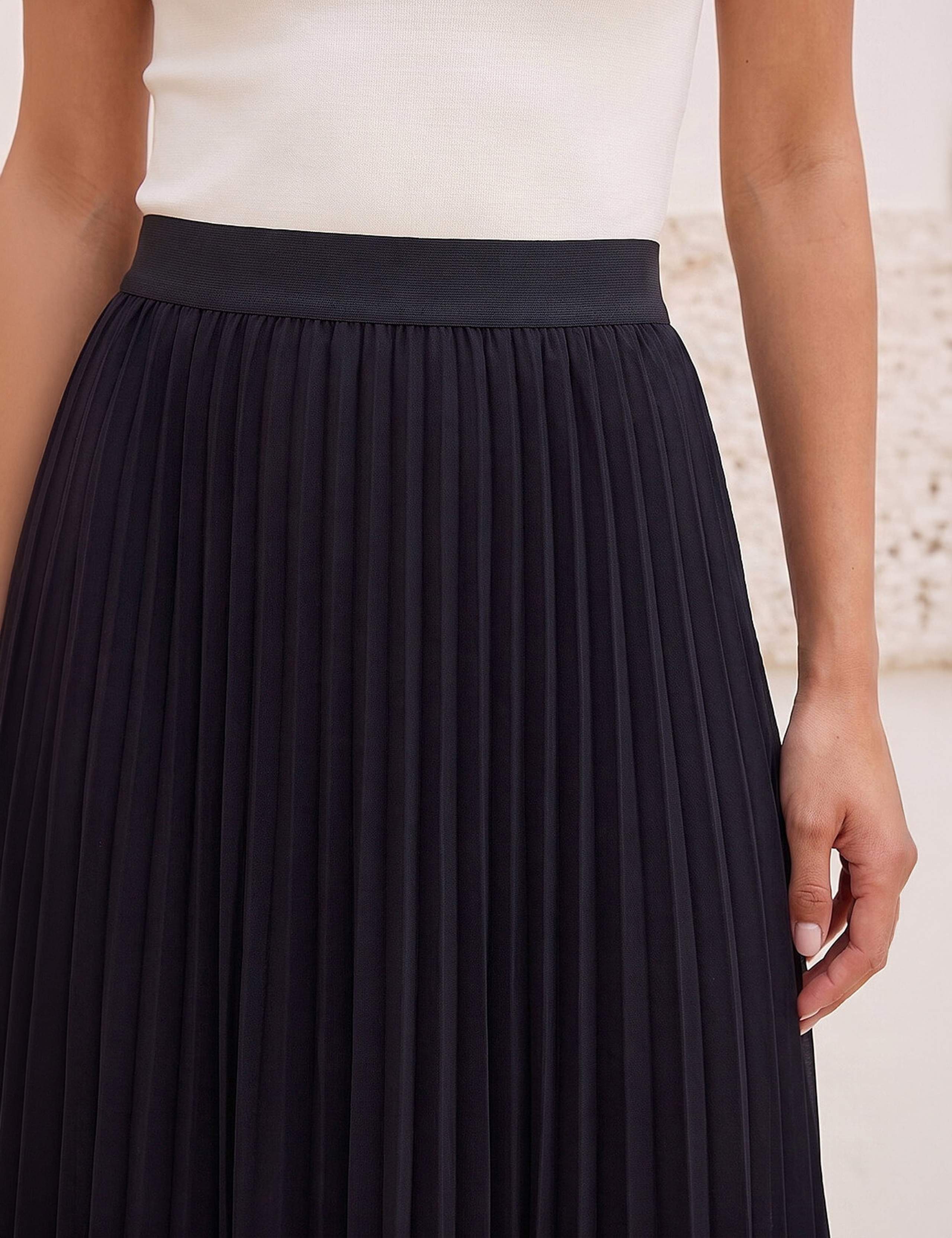 Petite Pleated Midi A-Line Skirt 4 of 4