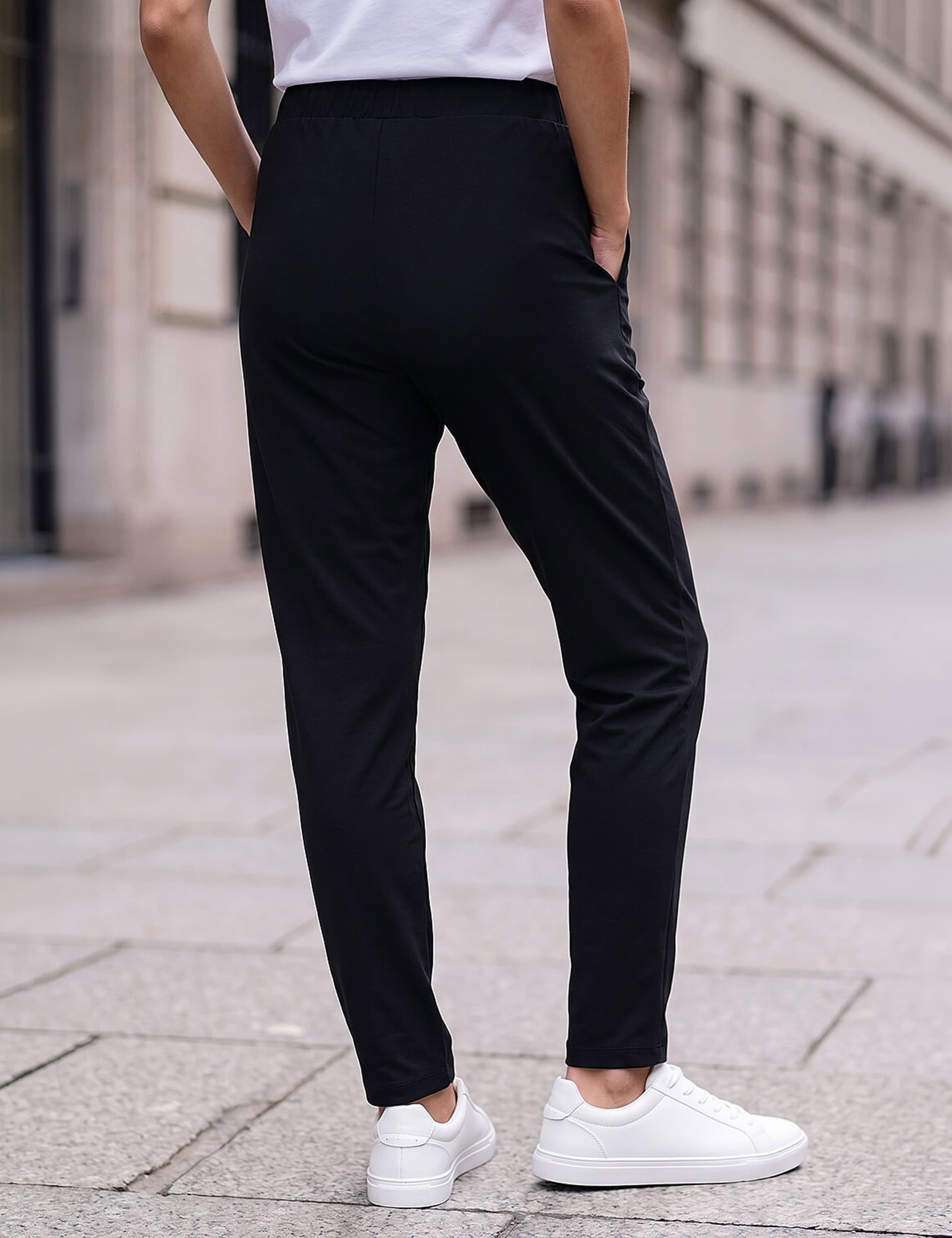 Elasticated Waist Slim Leg Hareem Trousers 2 of 4