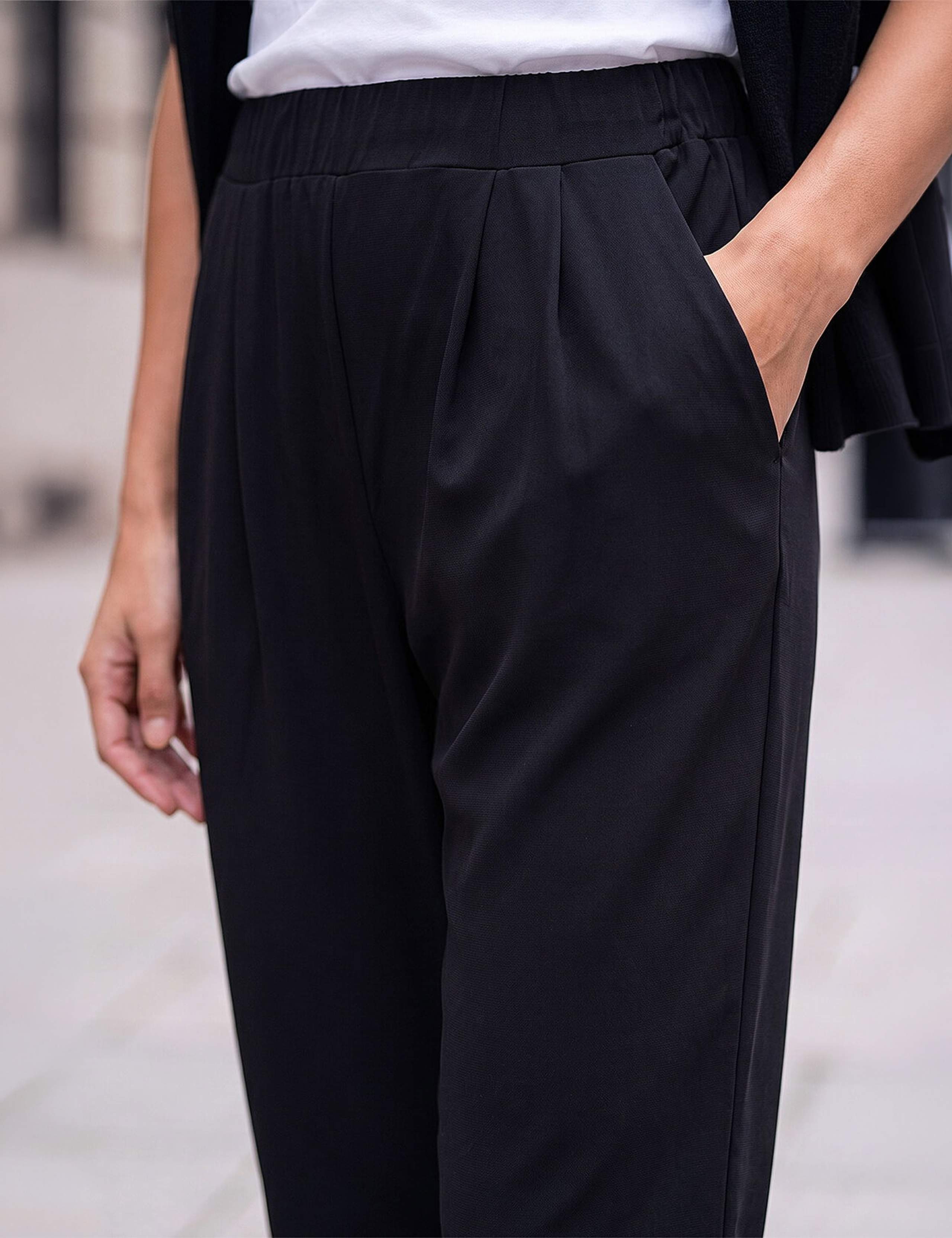 Elasticated Waist Slim Leg Hareem Trousers 4 of 4
