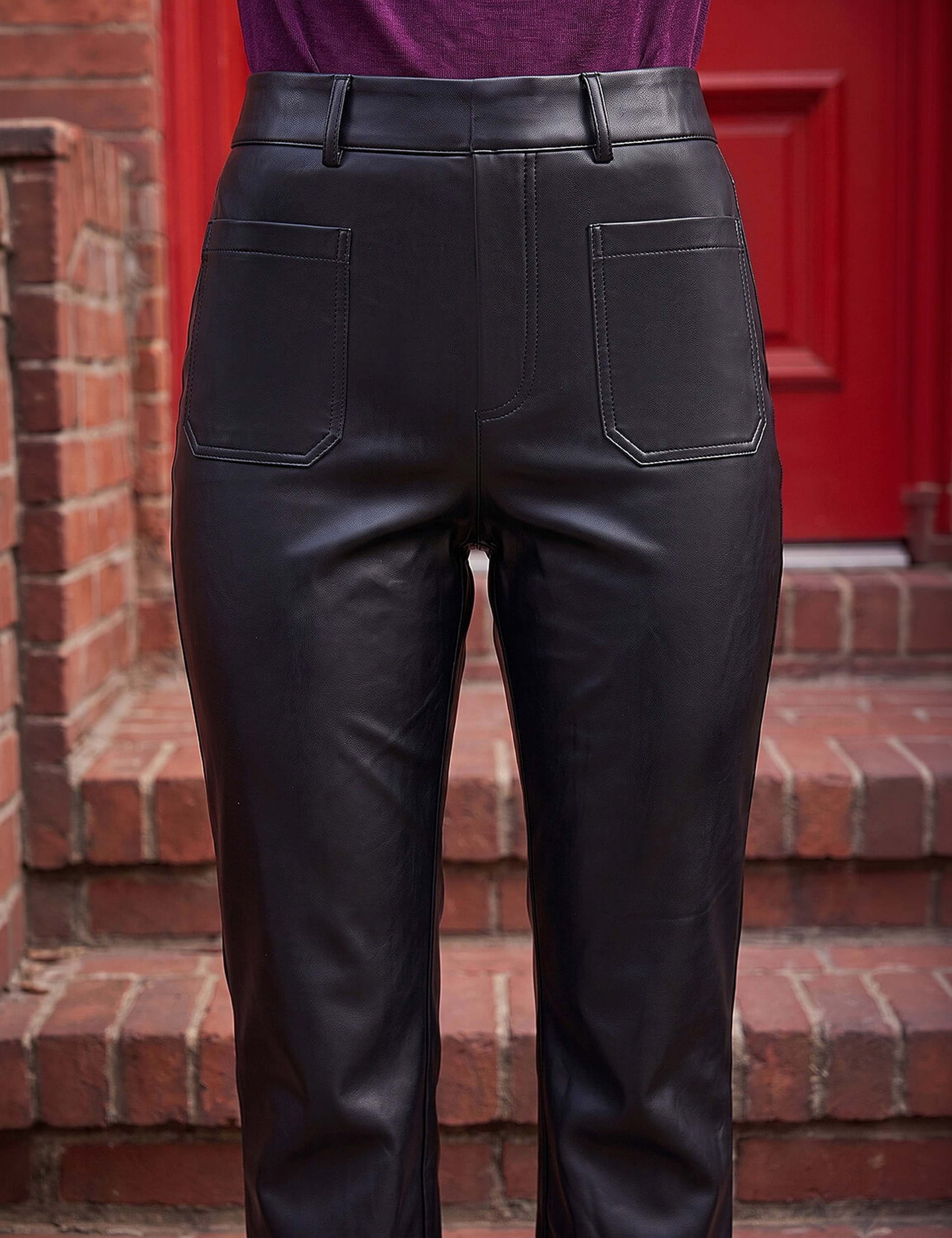 Leather Look Bootcut Trousers 4 of 4