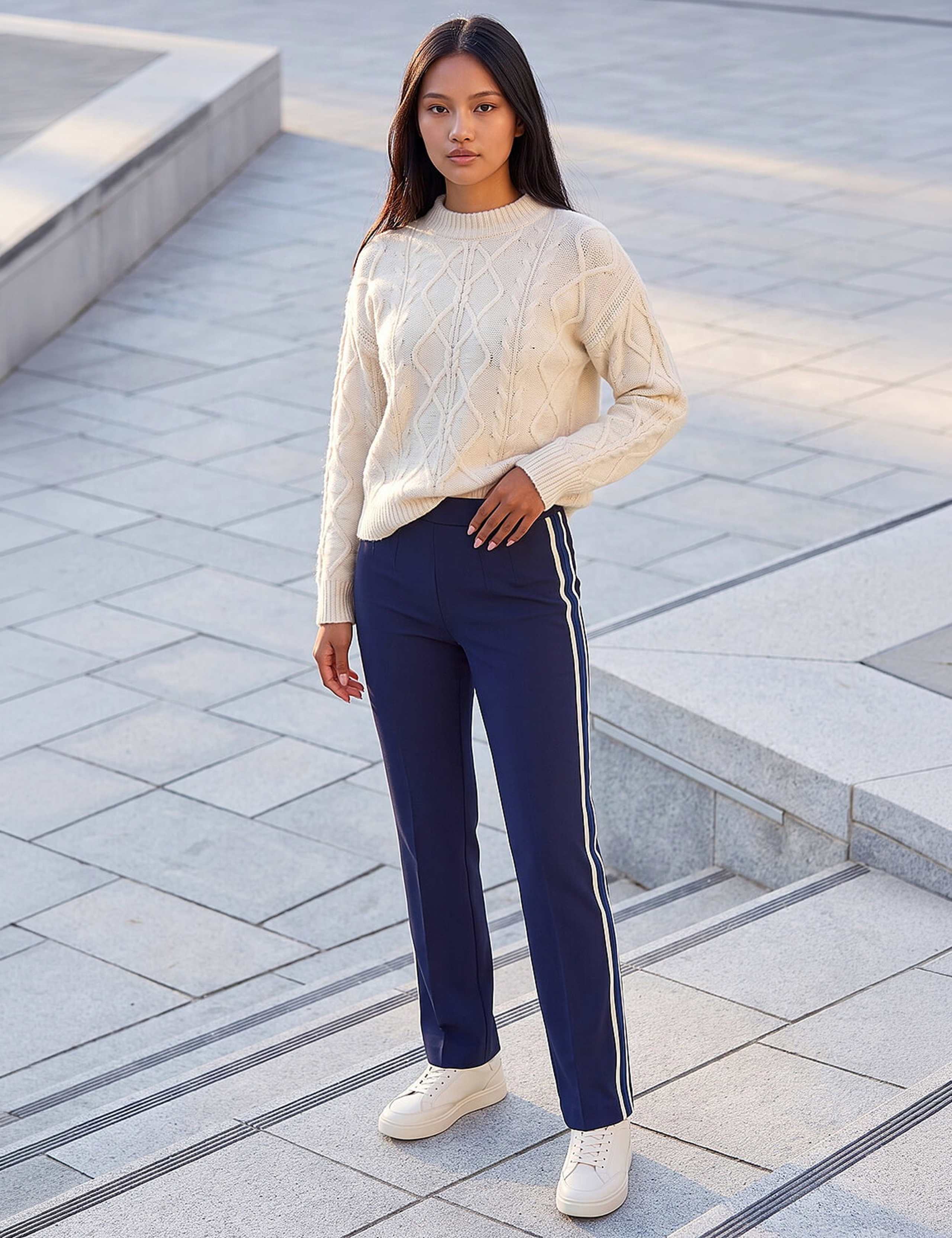 Petite Ponte Side Stripe Trousers with Stretch 3 of 4