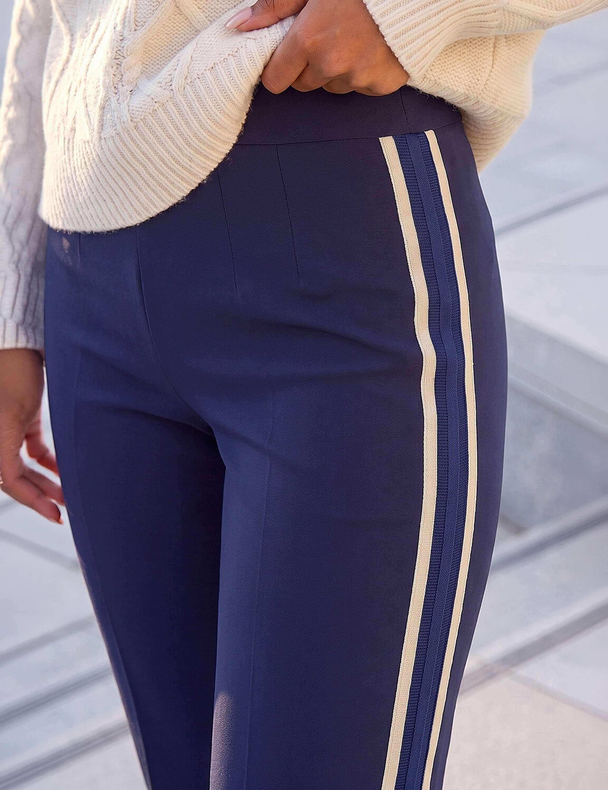 Petite Ponte Side Stripe Trousers with Stretch 4 of 4