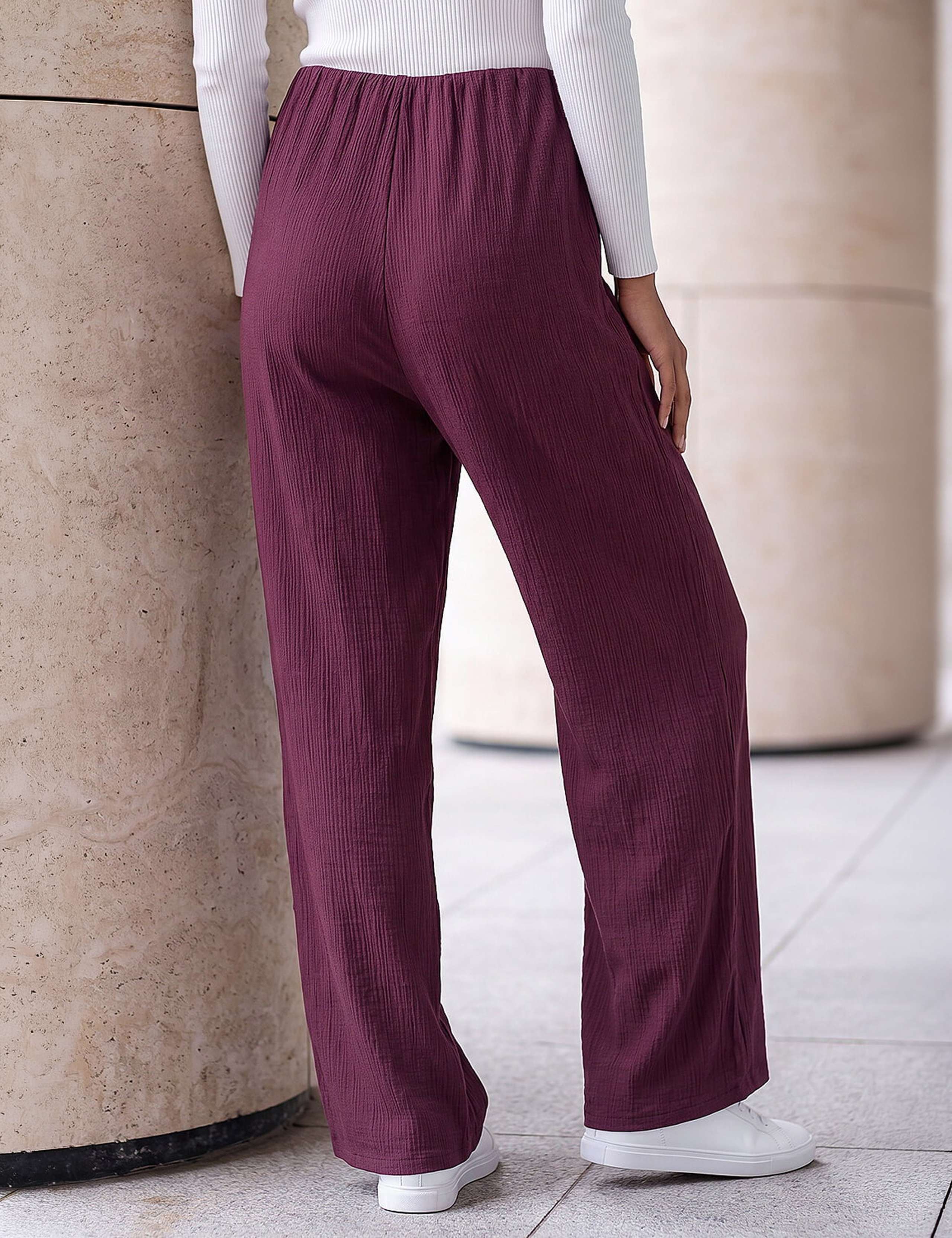 Petite Textured Wide Leg Trousers 2 of 4