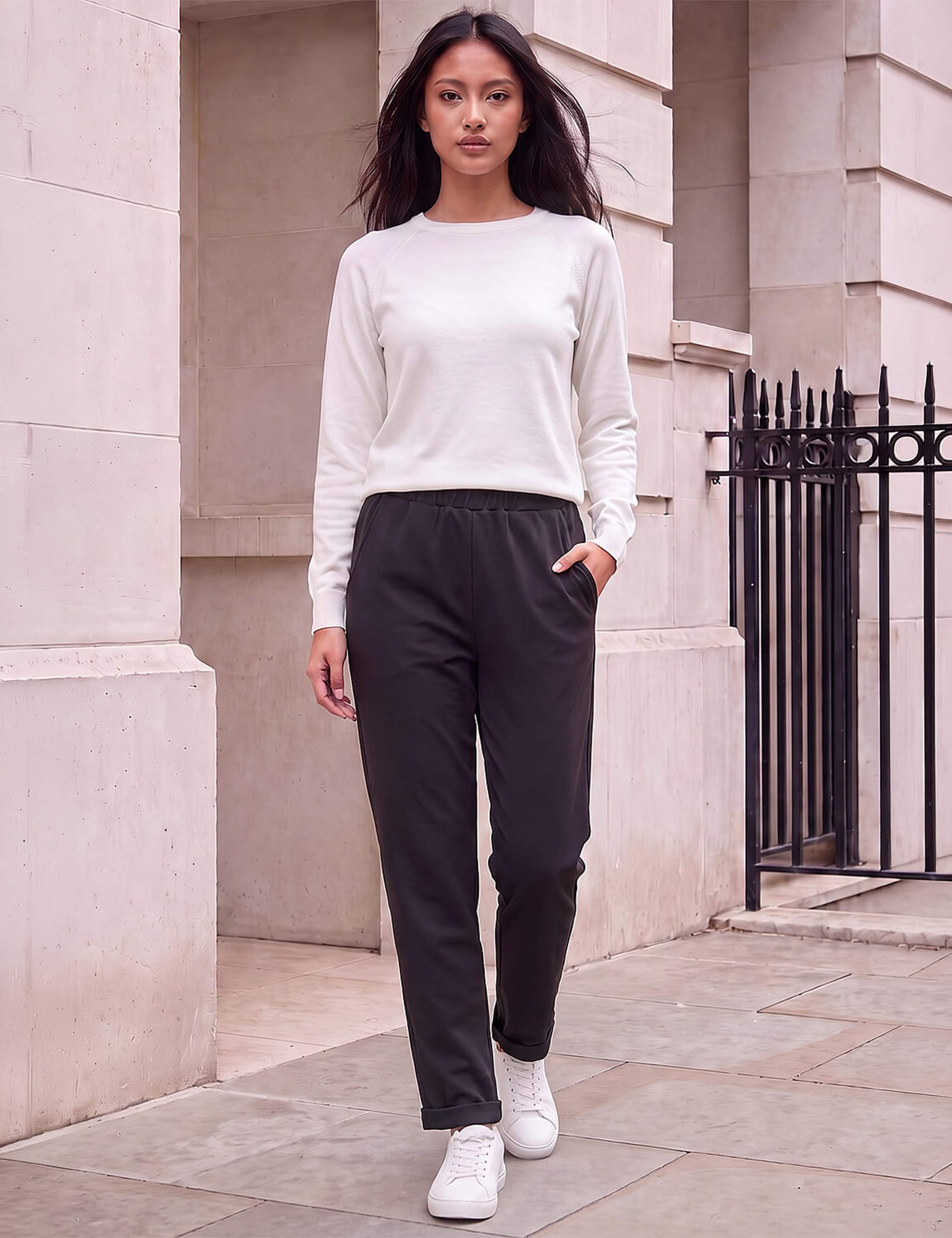 Petite Turn Up Slim Fit Trousers 3 of 4