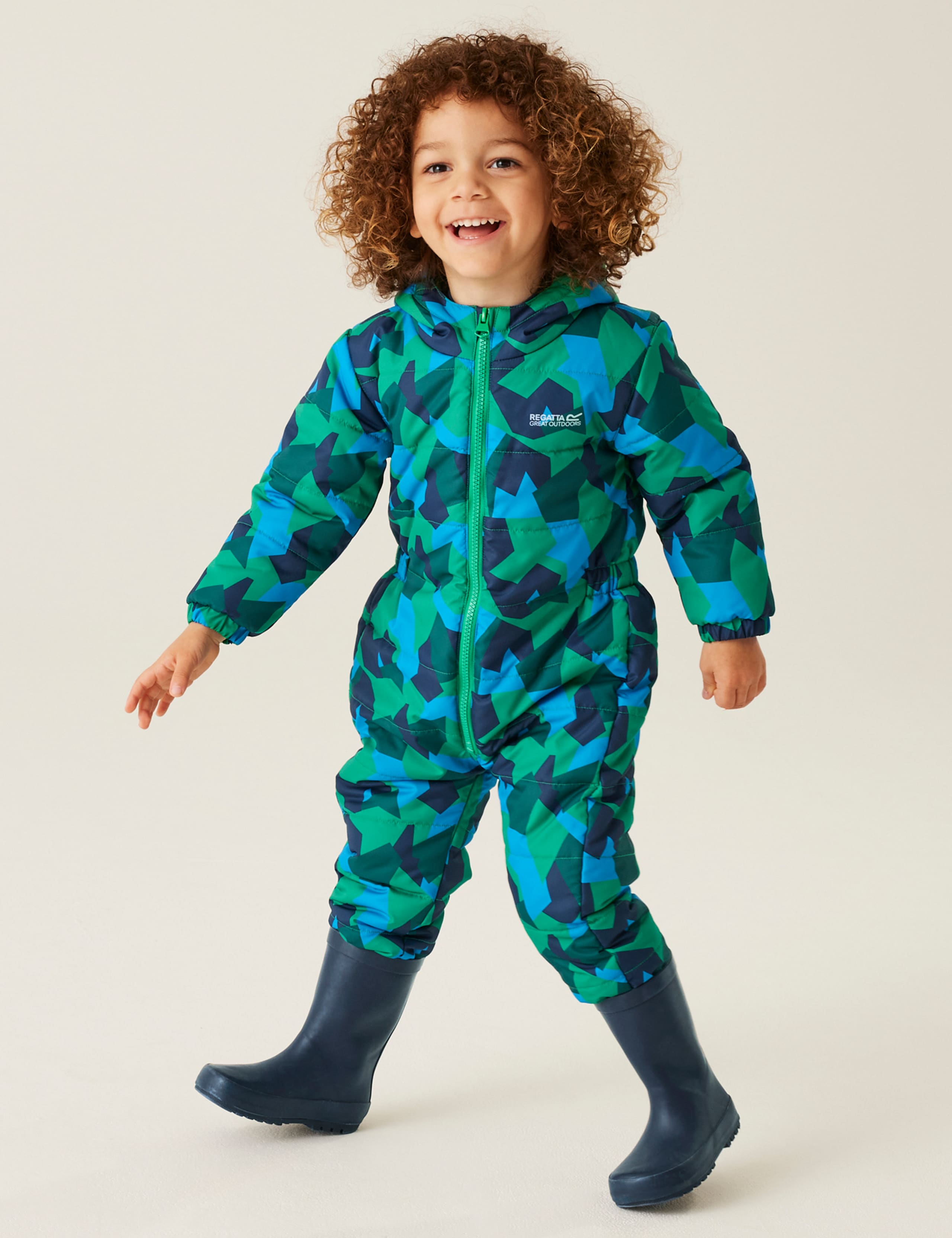 Penrose Hooded Printed Puddlesuit (9 Mths-6 Yrs) 1 of 6