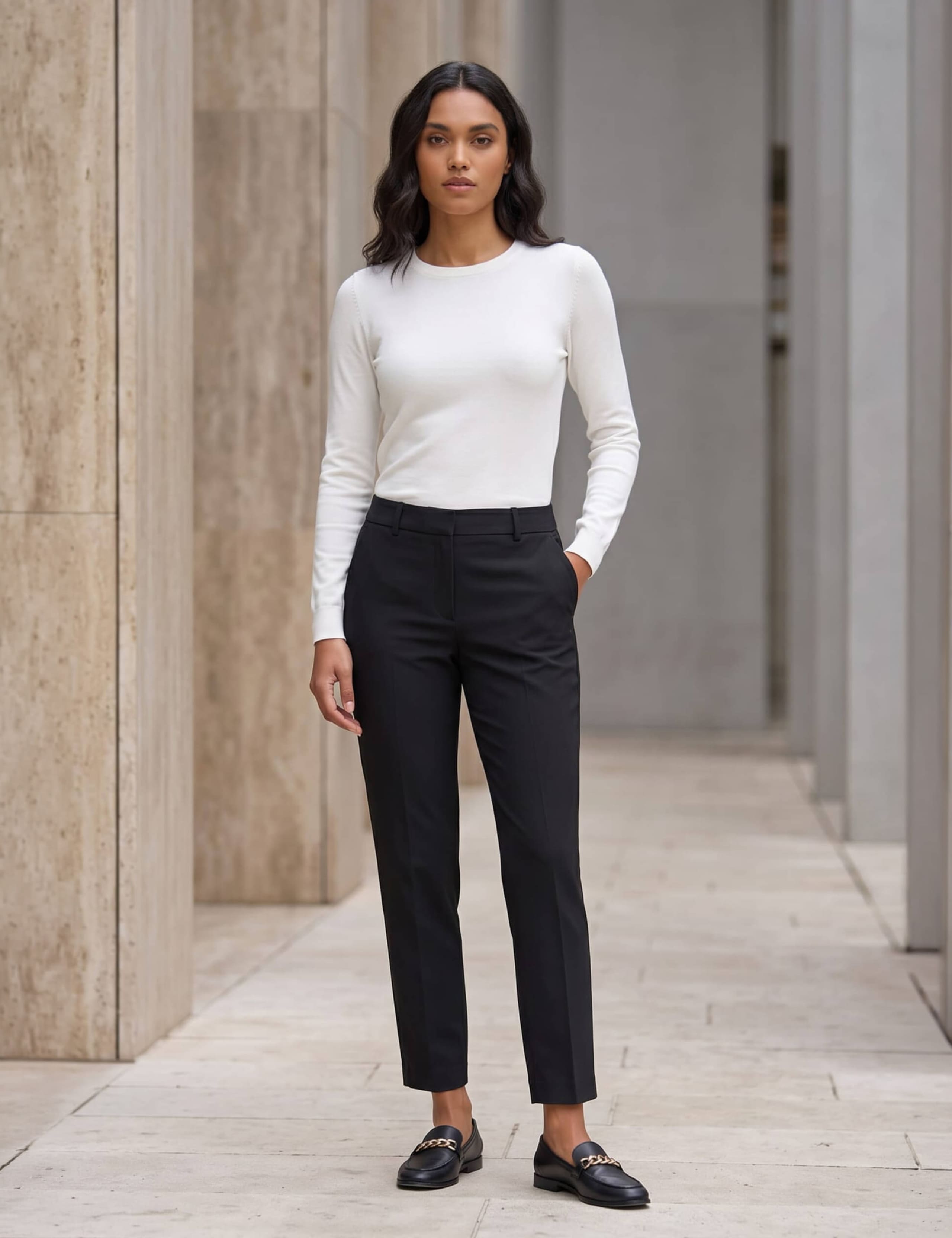 Slim Fit Ankle Grazer Trousers 3 of 4