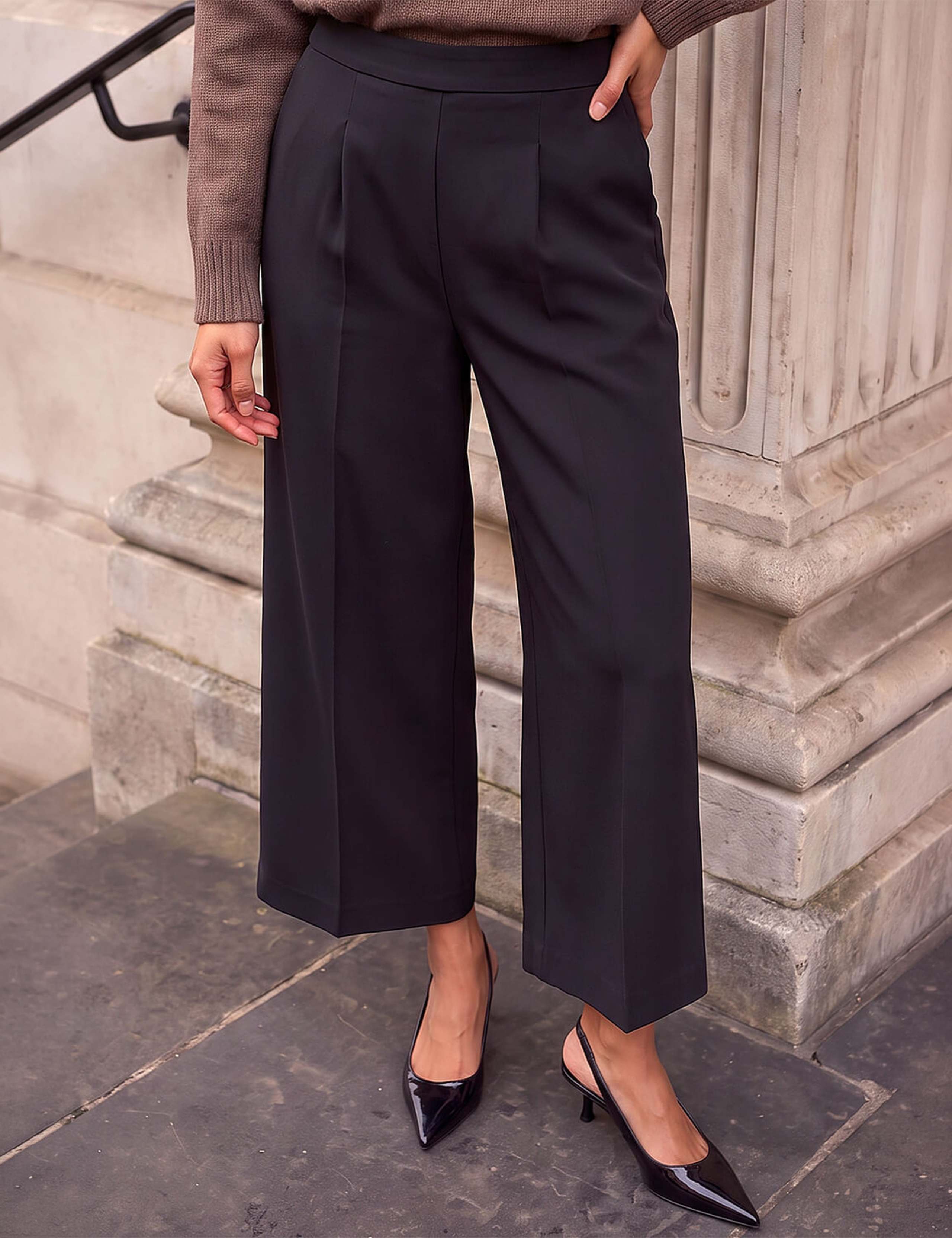 Pleat Front Wide Leg Culottes 1 of 4