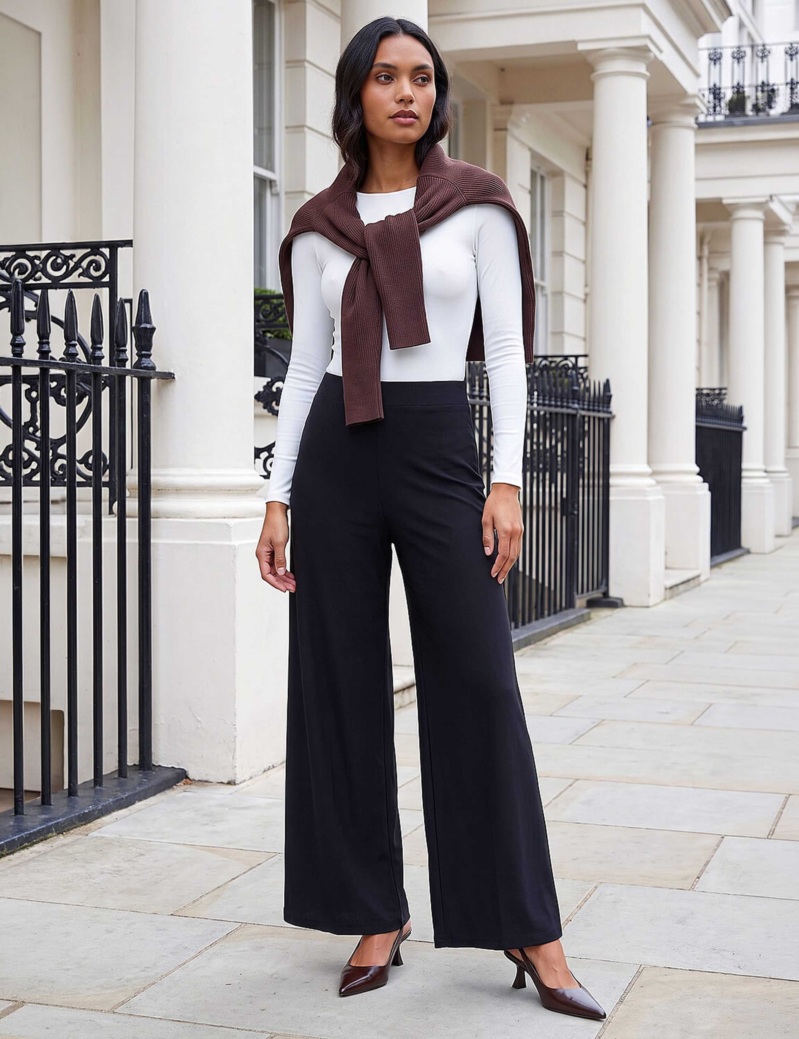 Elasticated Waist Wide Leg Trousers 2 of 4