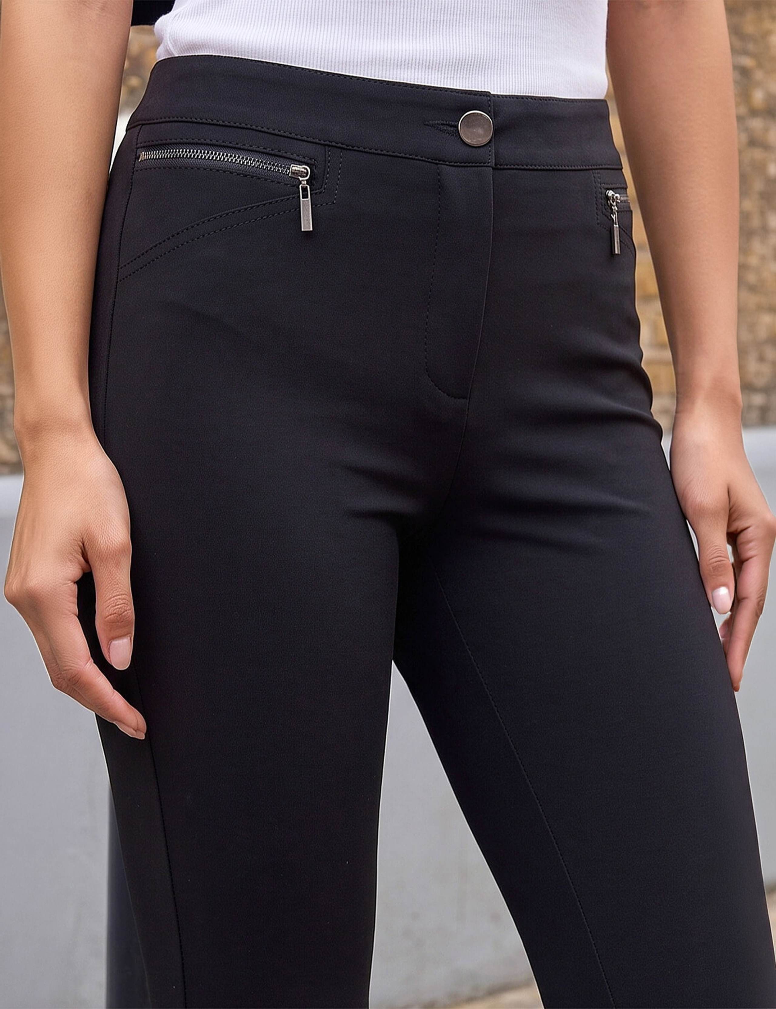 Ponte Zip Detail Stretch Trousers 4 of 4