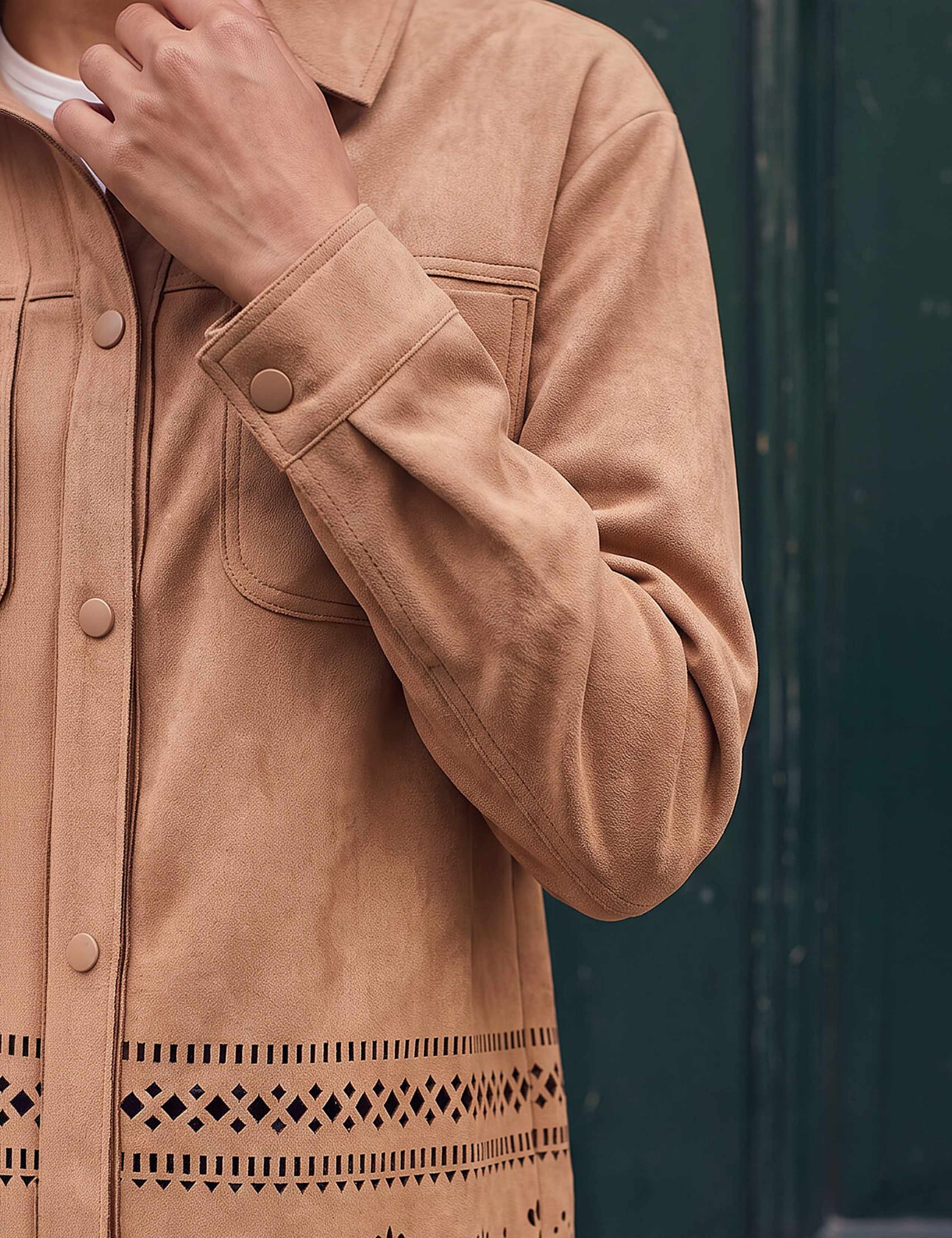 Faux Suede Cut Out Detail Shacket 4 of 4
