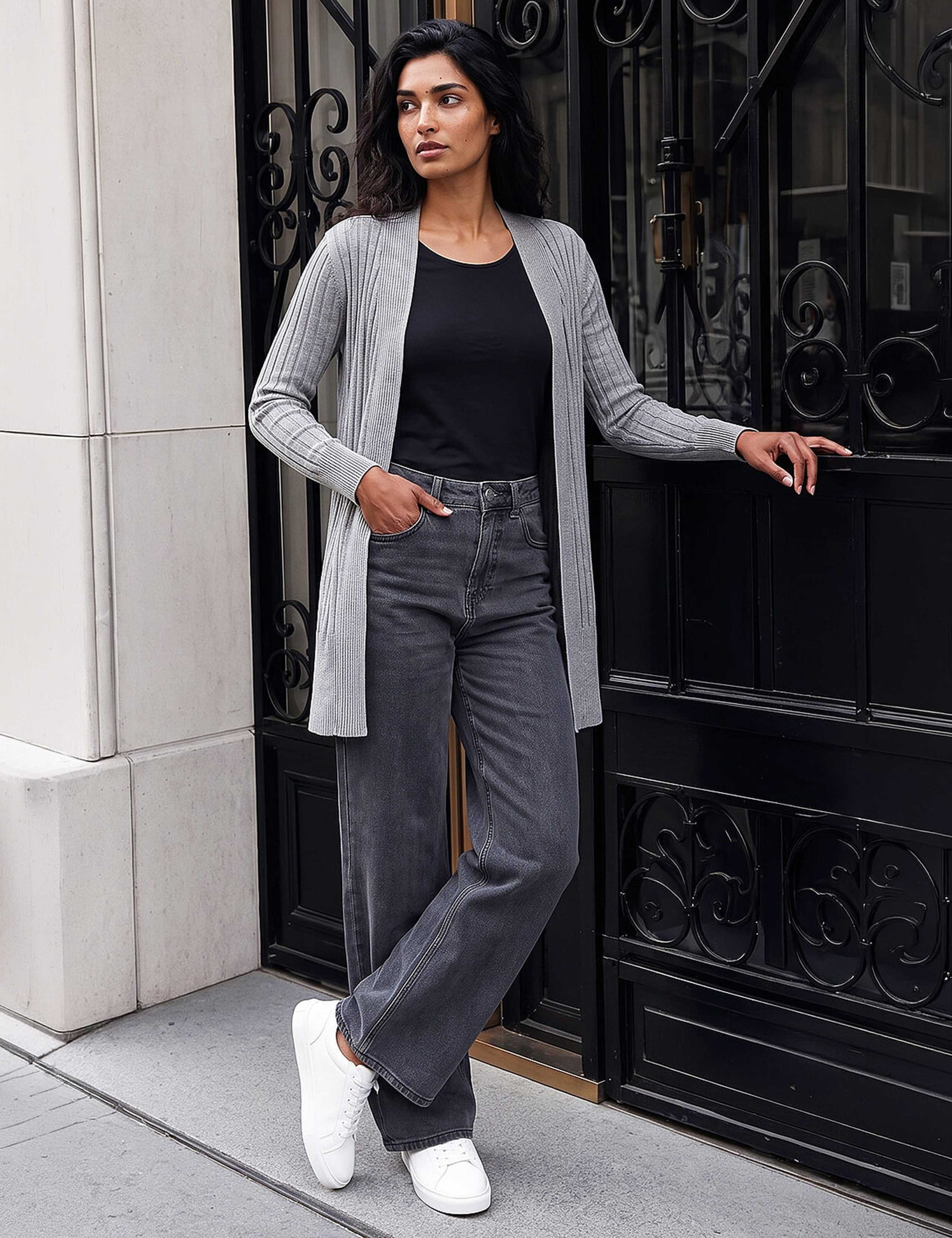 Ribbed Edge to Edge Longline Cardigan 2 of 4