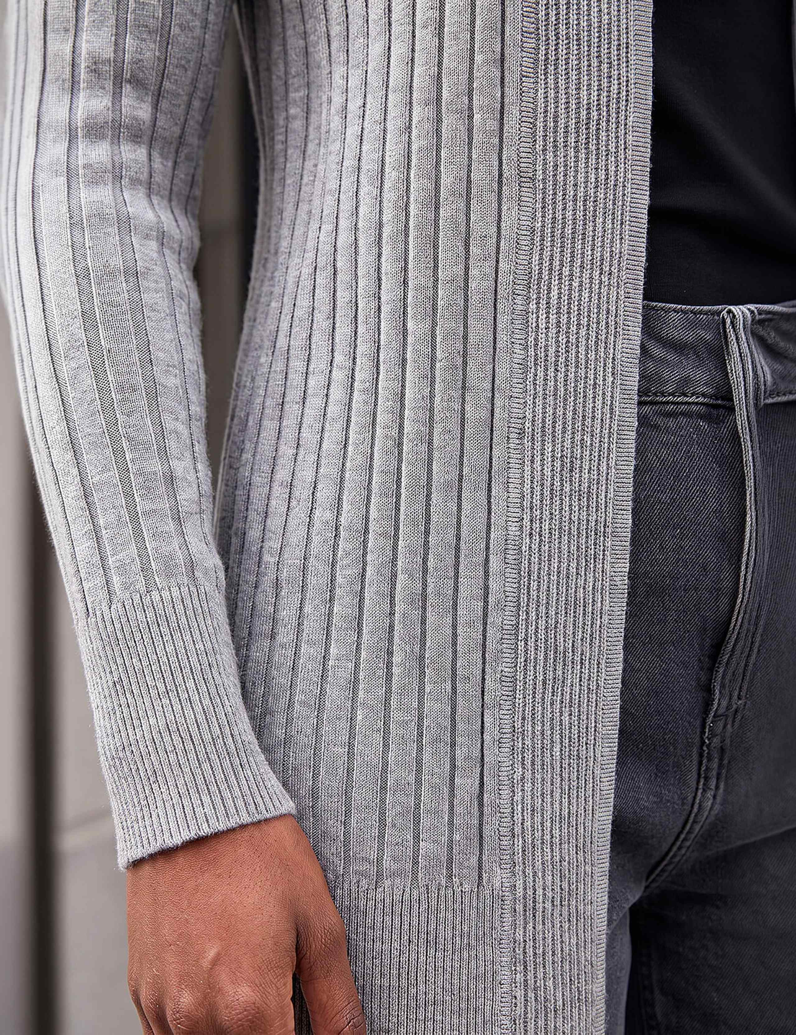 Ribbed Edge to Edge Longline Cardigan 4 of 4