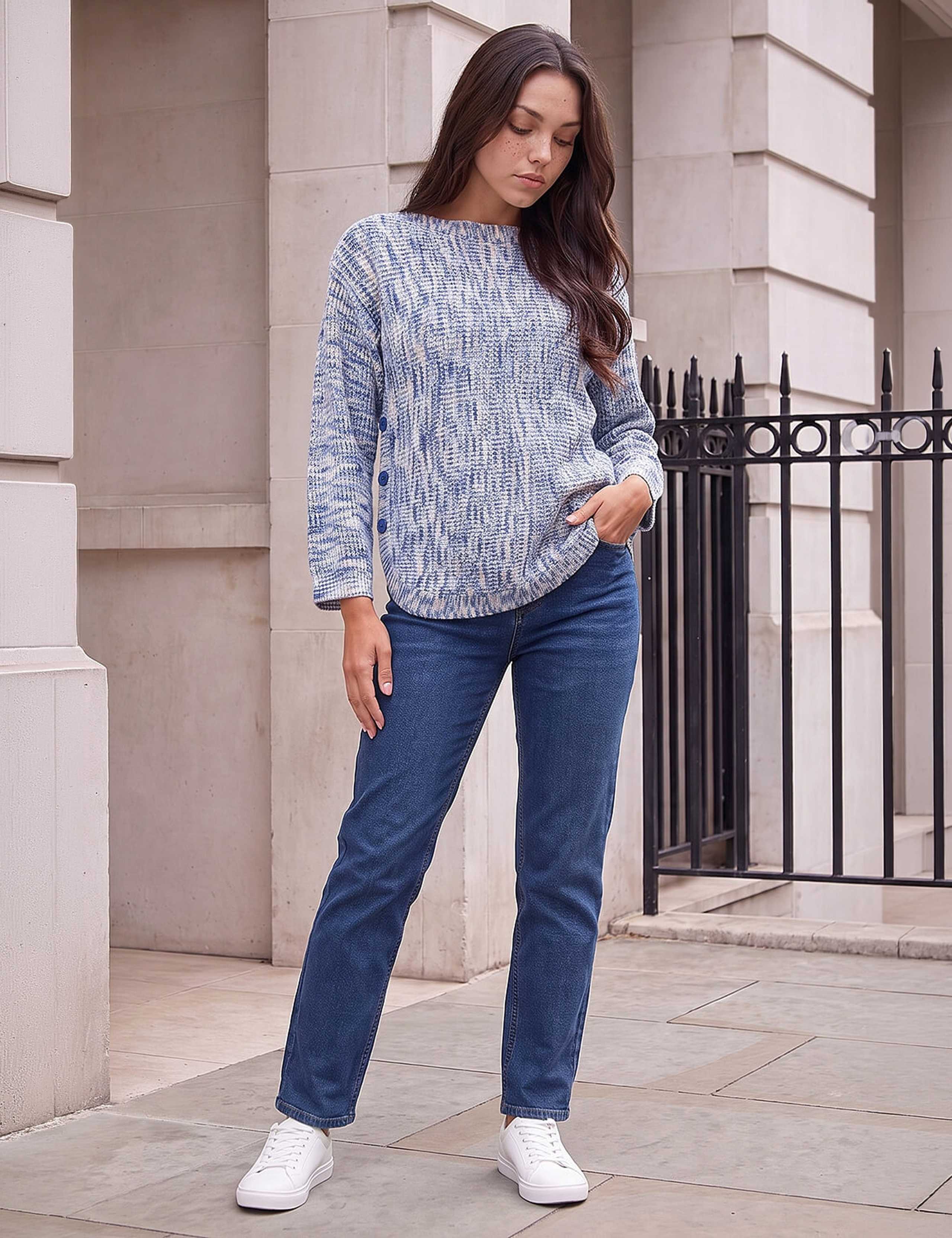 Petite Button Detail Curve Hem Jumper 2 of 3