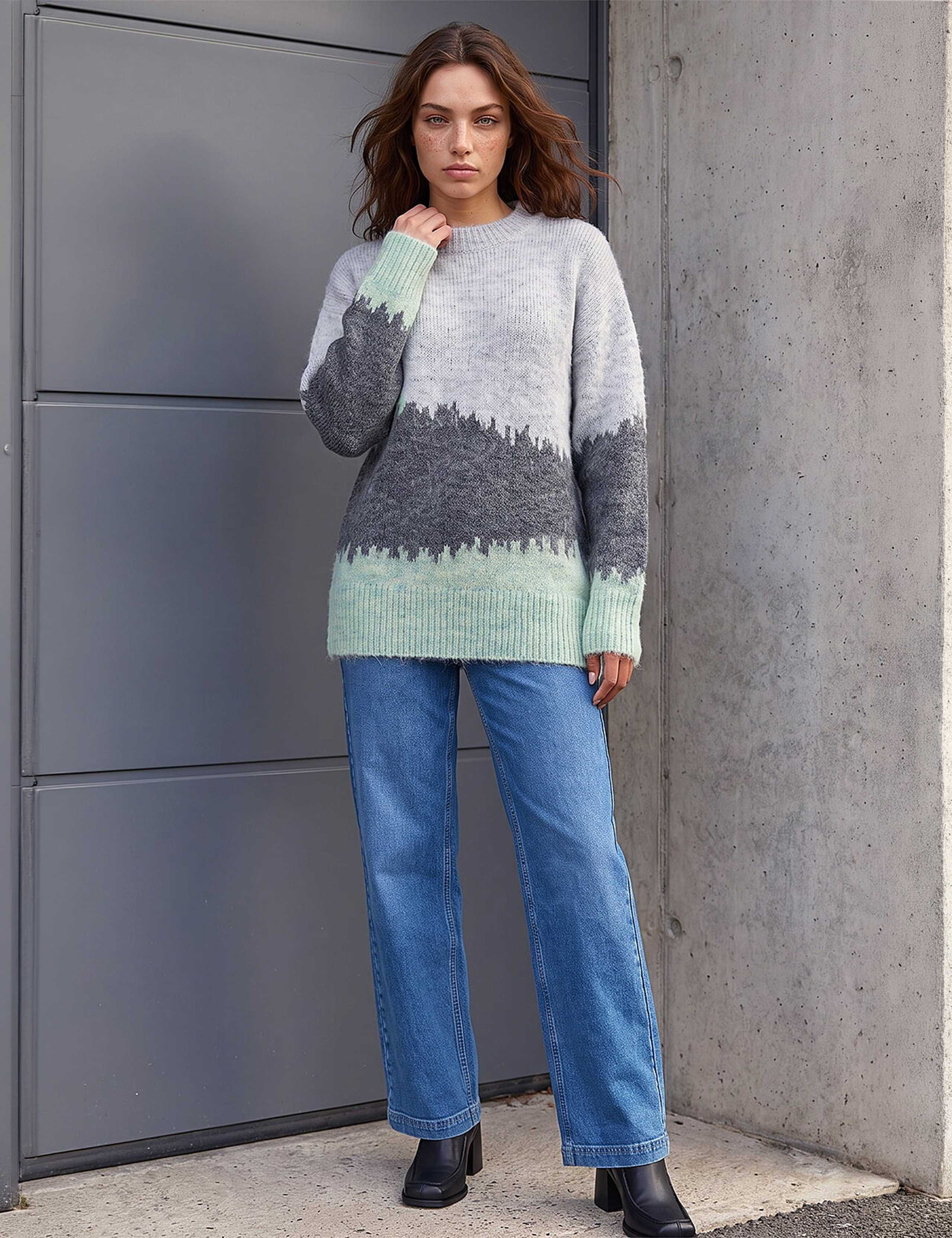 Petite Abstract Colour Block Jumper 2 of 3
