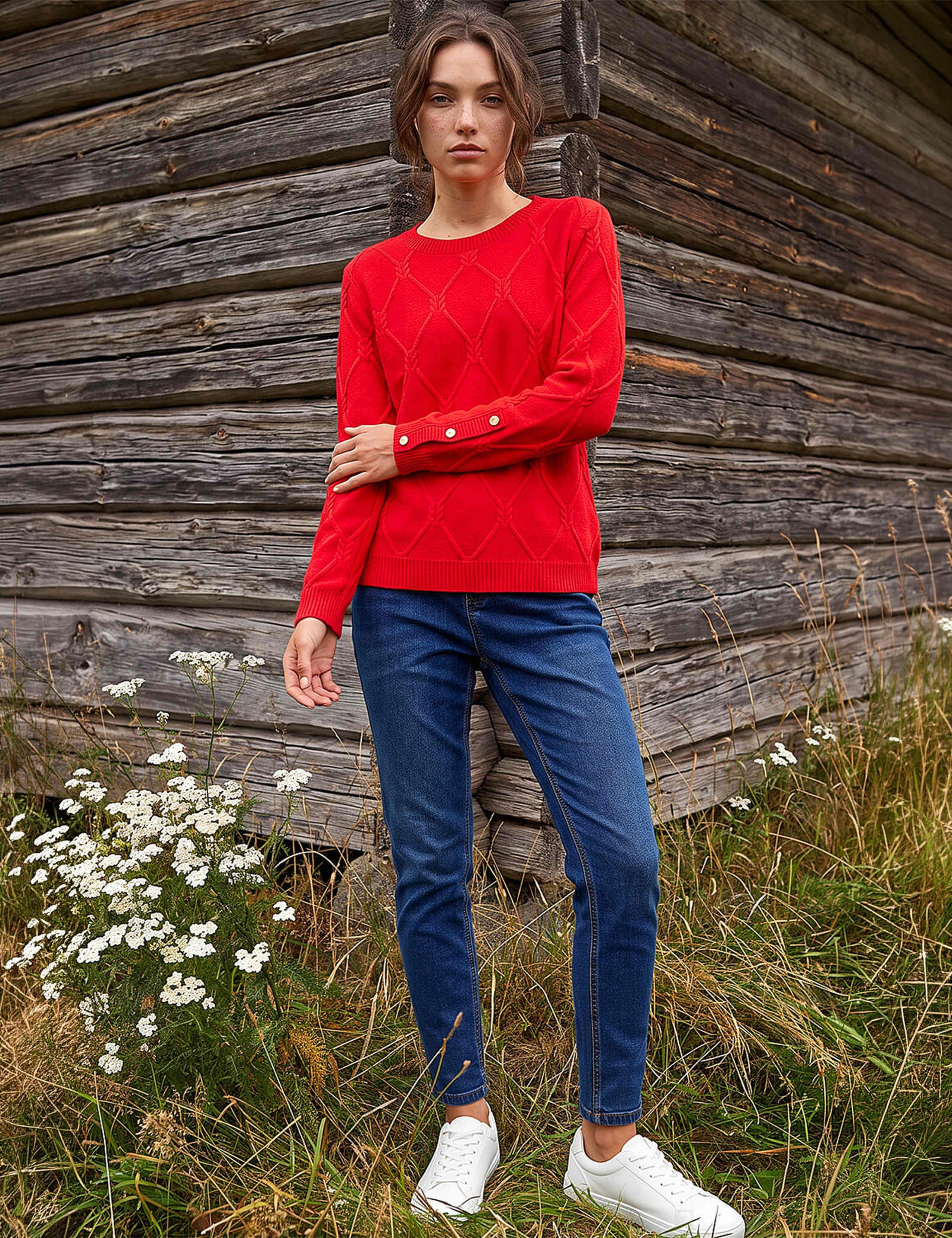 Petite Crew Neck Button Detail Jumper 2 of 4