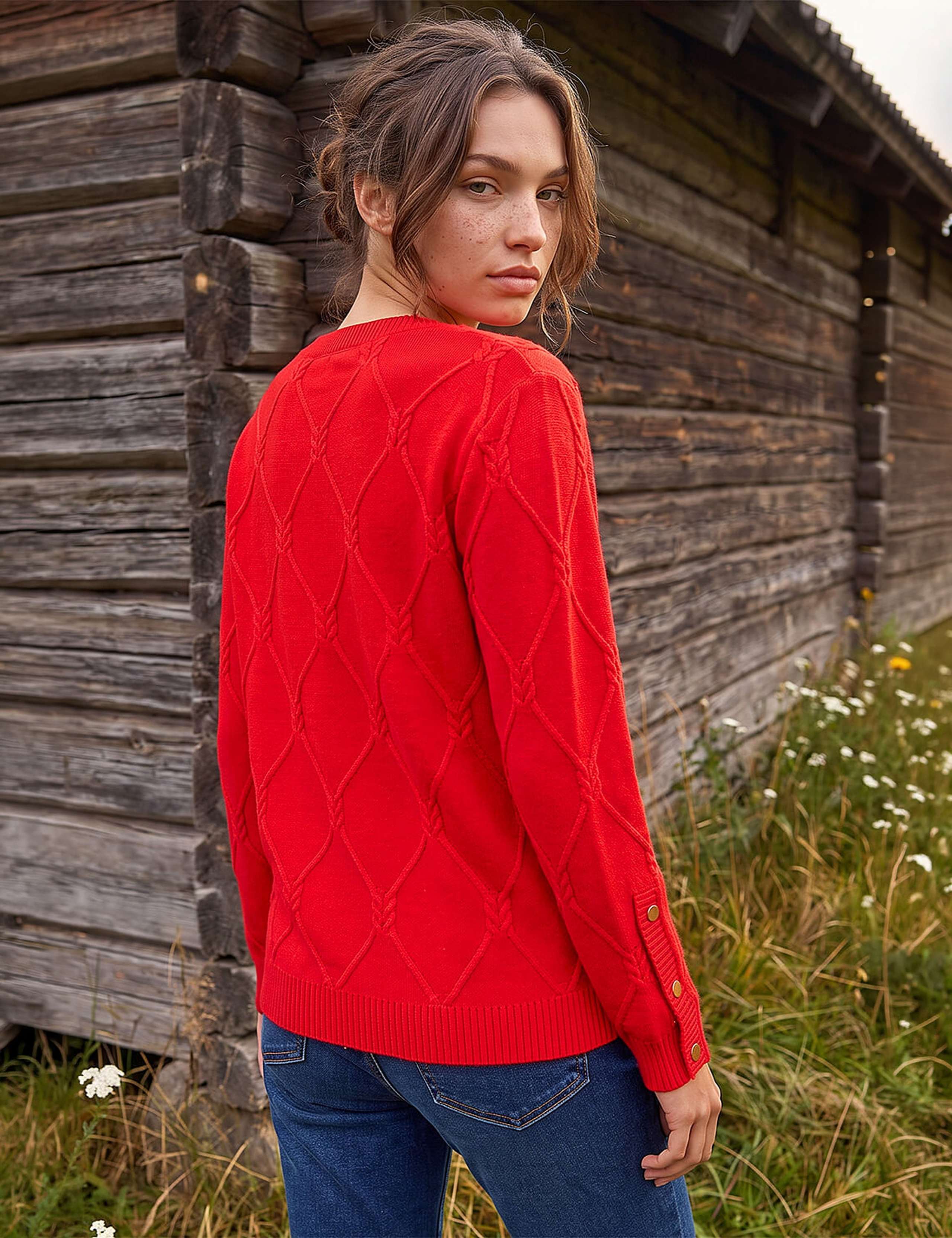 Petite Crew Neck Button Detail Jumper 3 of 4