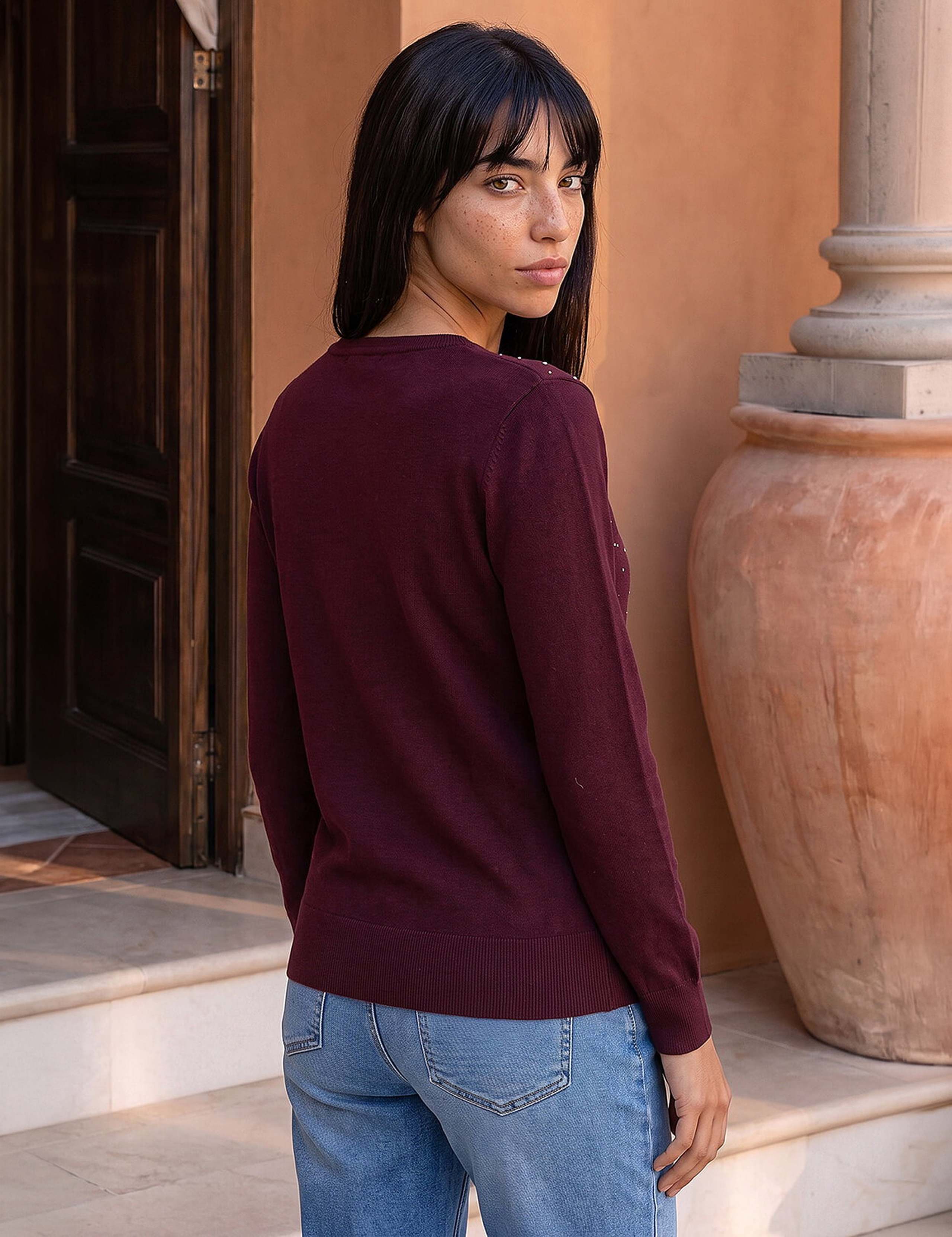 Petite Embellished V-Neck Jumper 3 of 4