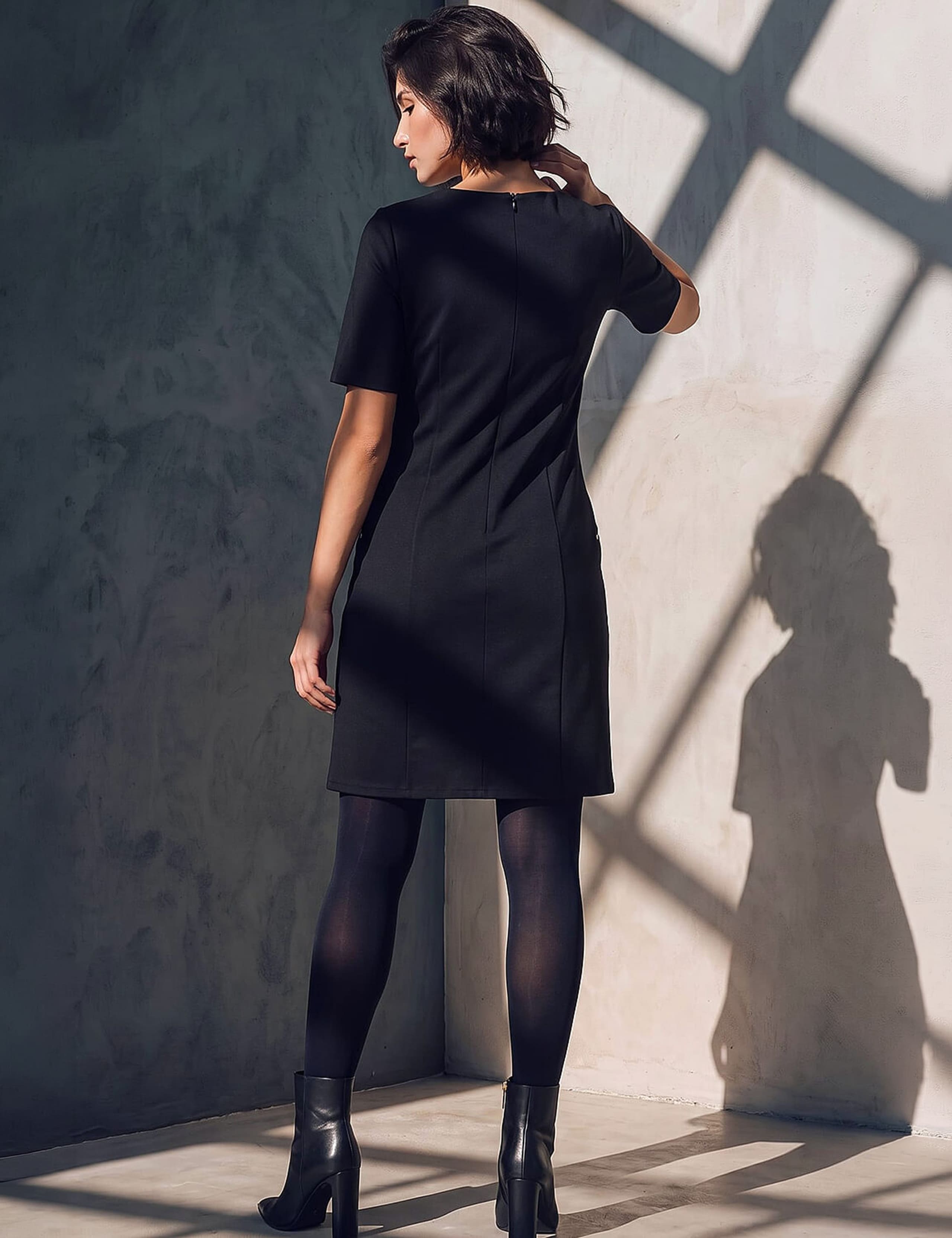 Petite Zip Detail Knee Length Shift Dress 3 of 4