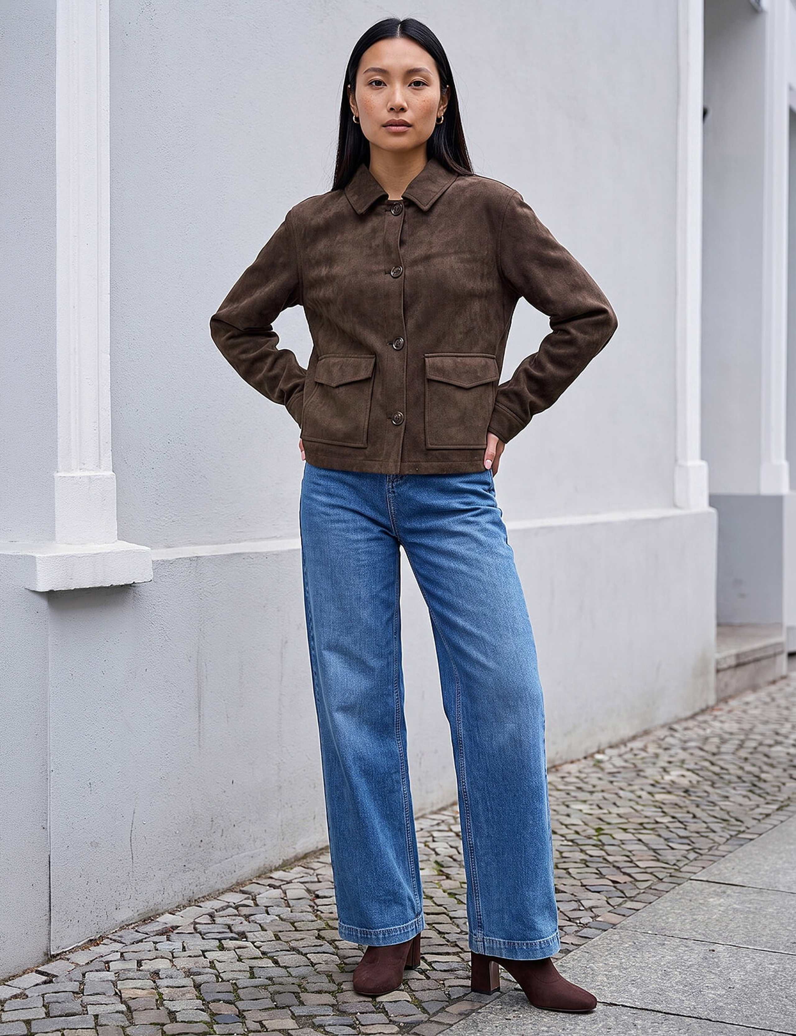 Faux Suede Collared Short Jacket 2 of 4