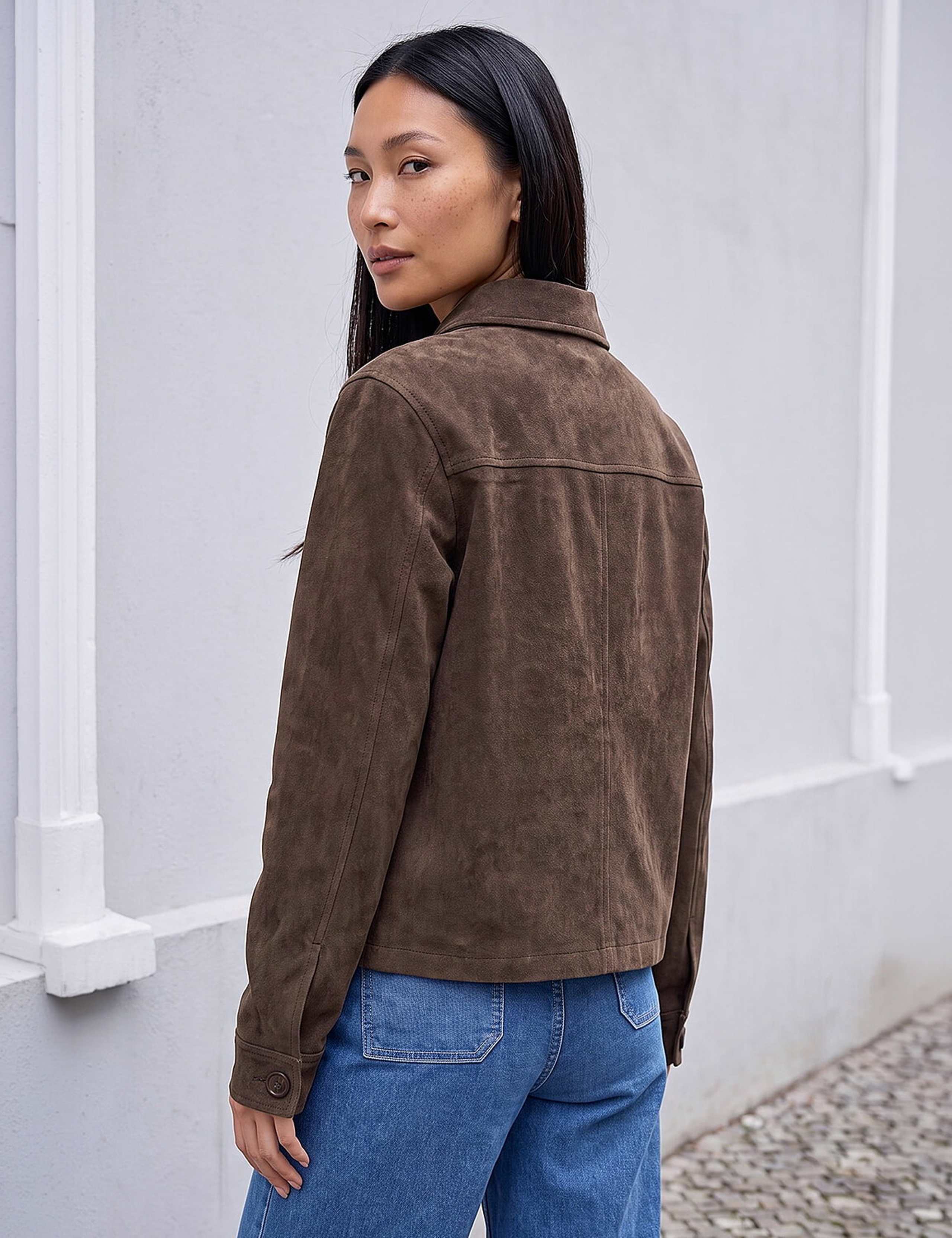 Faux Suede Collared Short Jacket 3 of 4