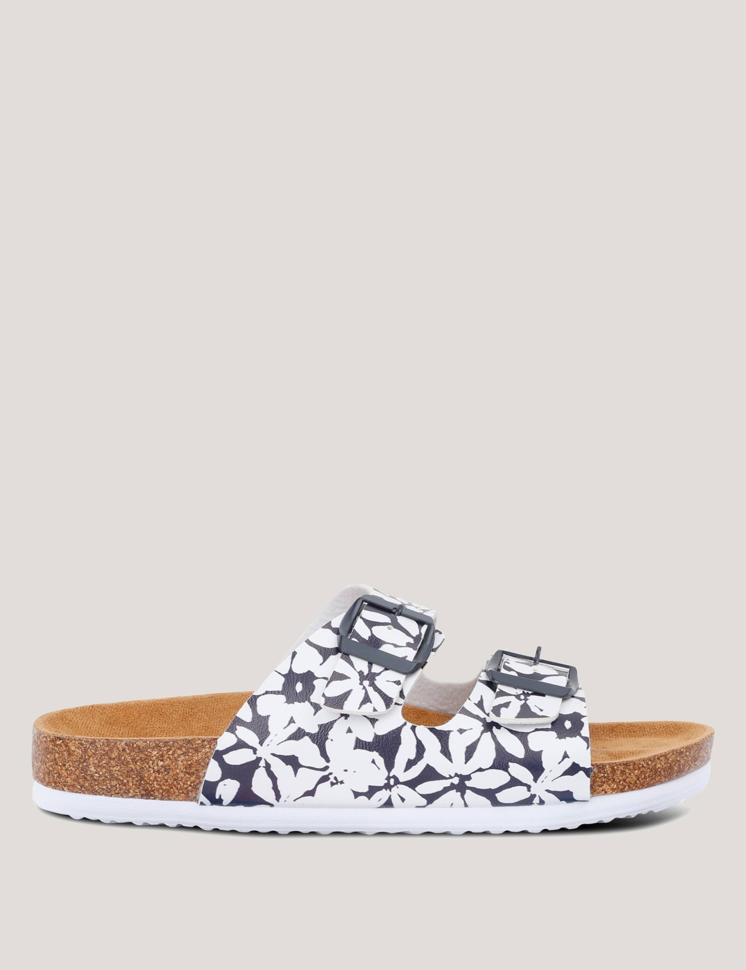 Lady Mia Floral Buckle Footbed Sliders 1 of 7