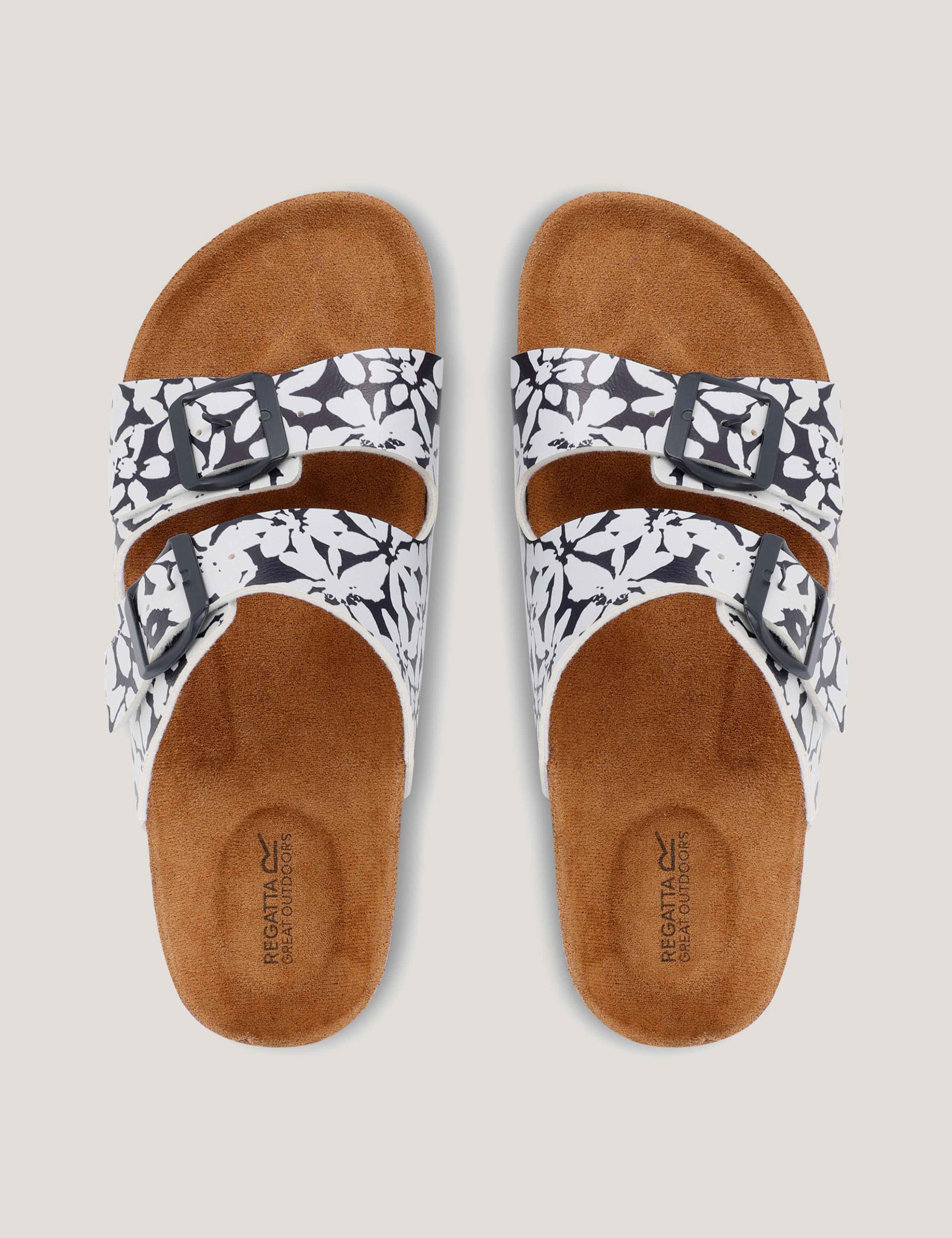 Lady Mia Floral Buckle Footbed Sliders 3 of 7