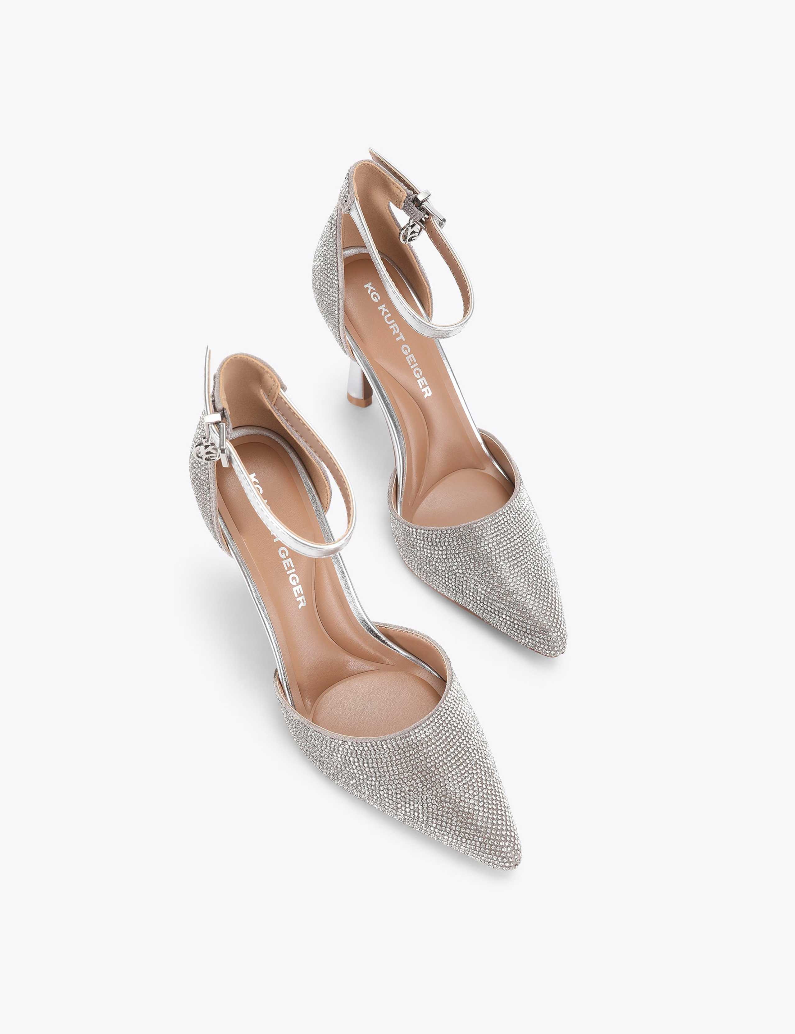 Embellished Ankle Strap Stiletto Heels 2 of 4