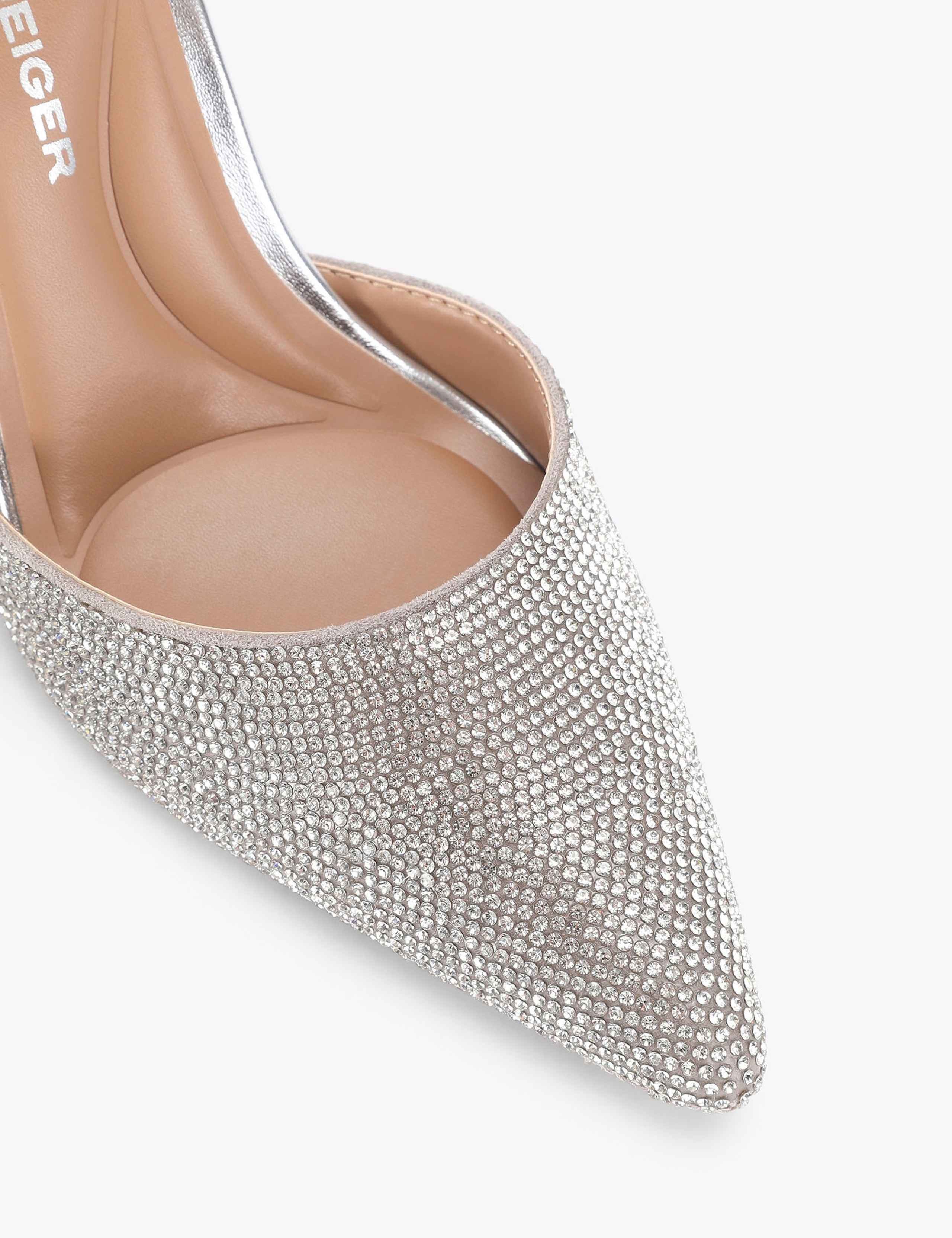 Embellished Ankle Strap Stiletto Heels 3 of 4