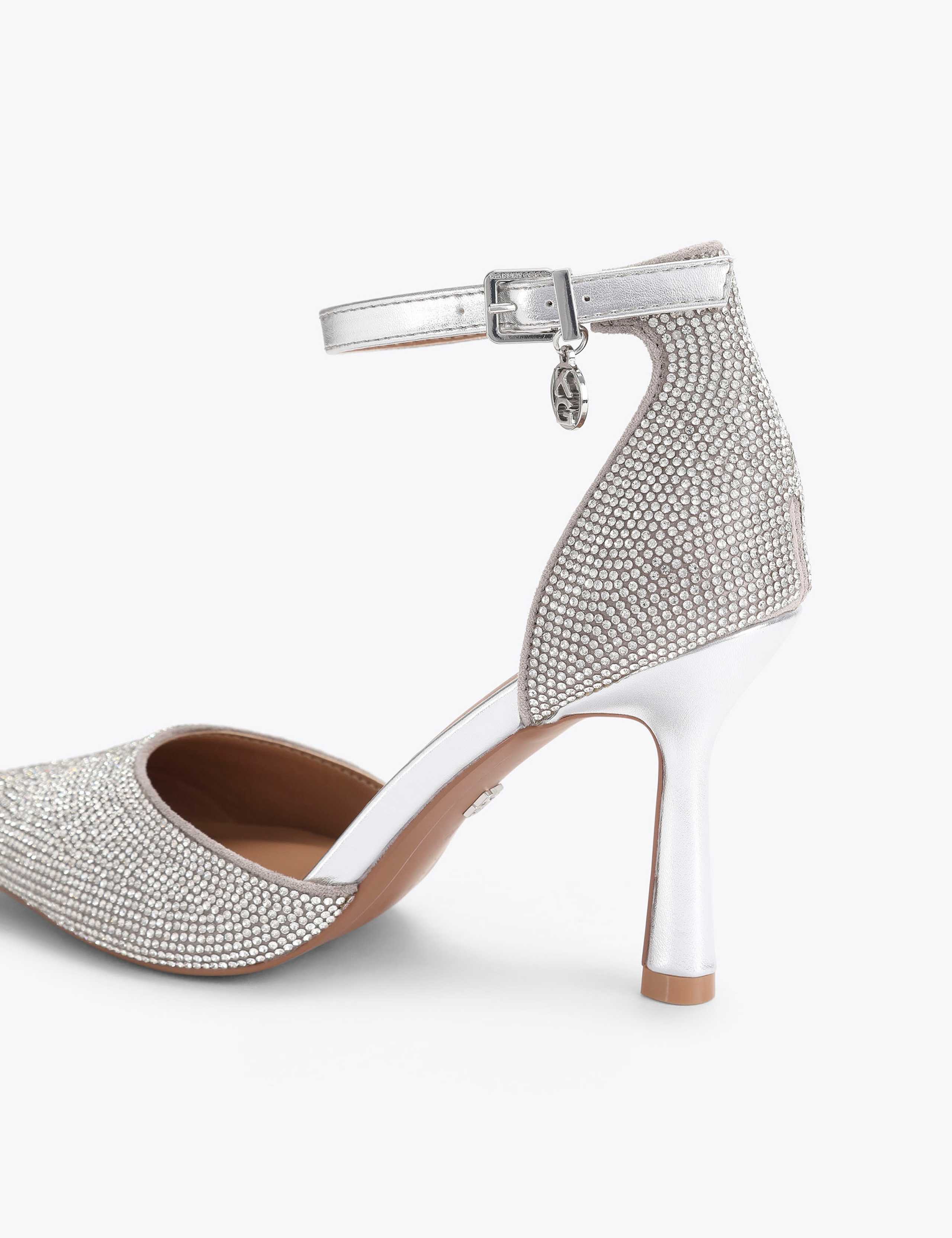 Embellished Ankle Strap Stiletto Heels 4 of 4