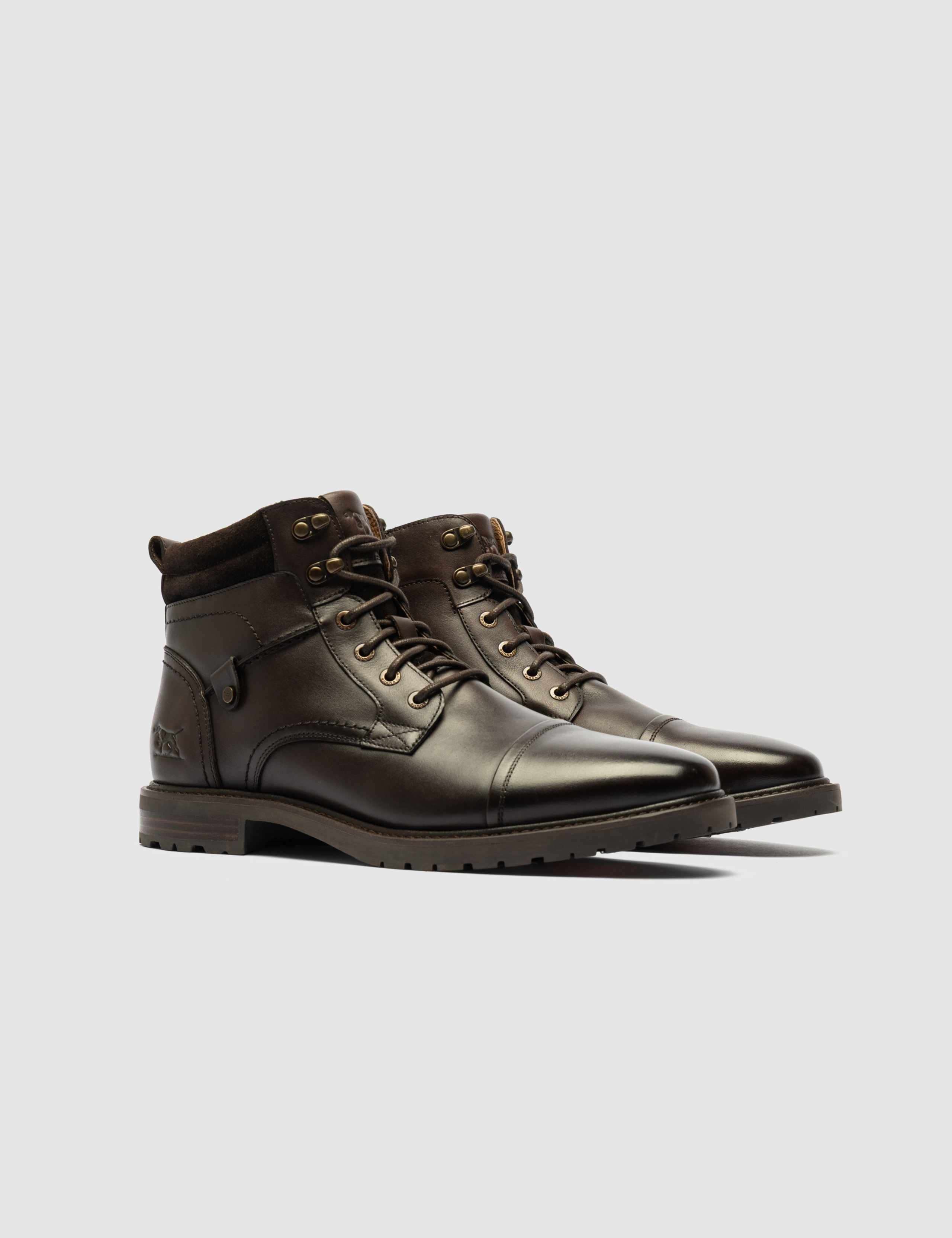 Leather Lace Up Military Boots 4 of 10