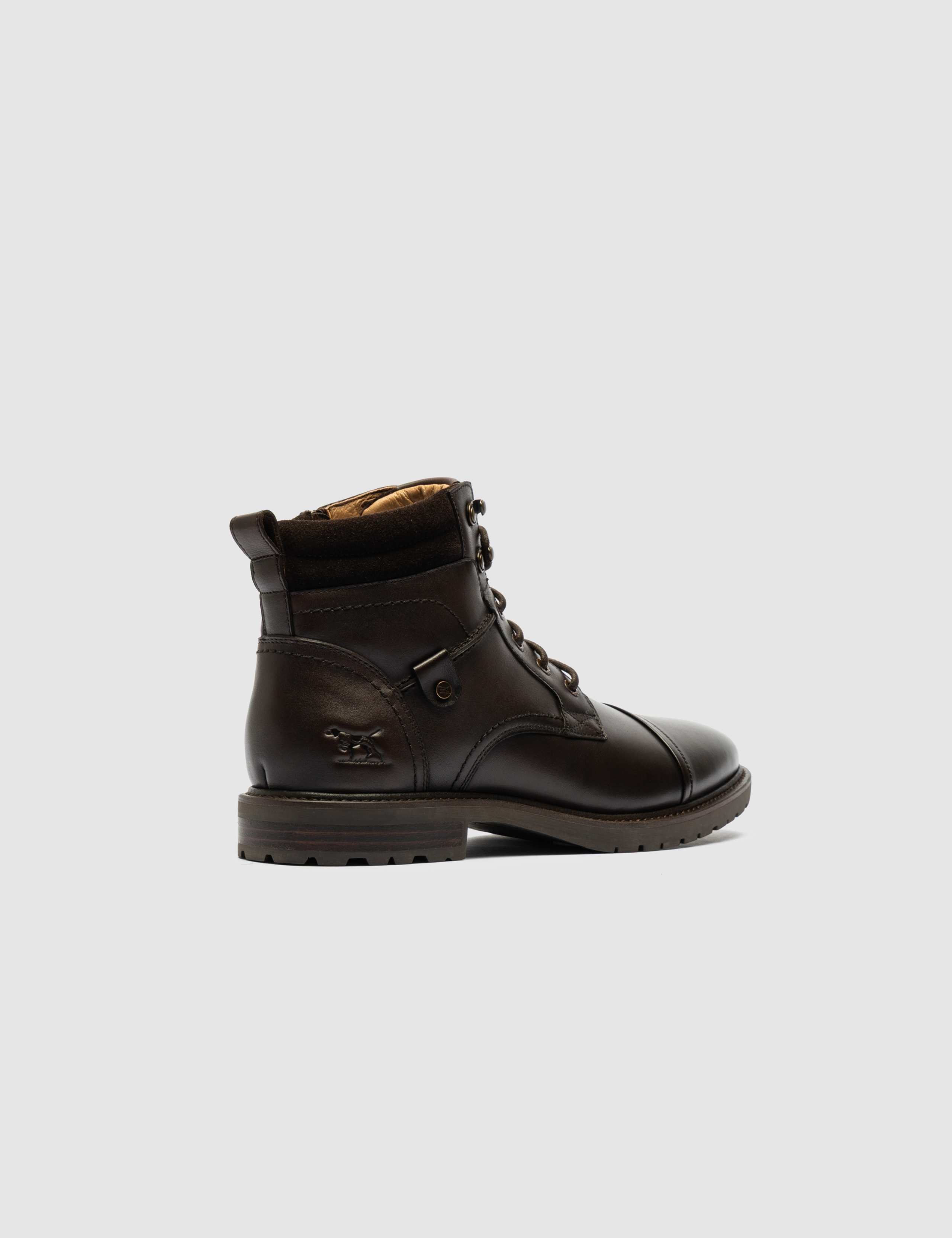 Leather Lace Up Military Boots 6 of 10