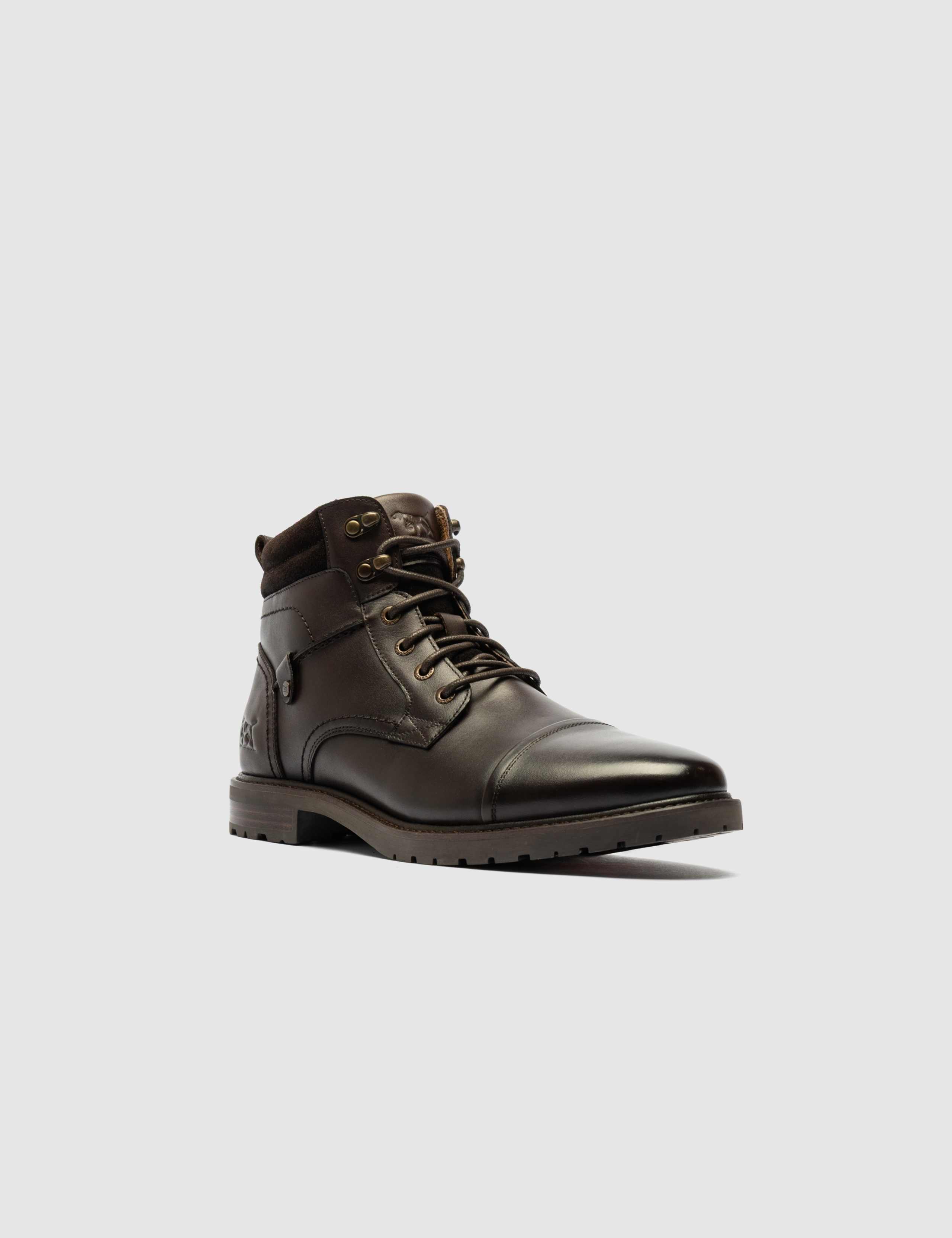 Leather Lace Up Military Boots 7 of 10