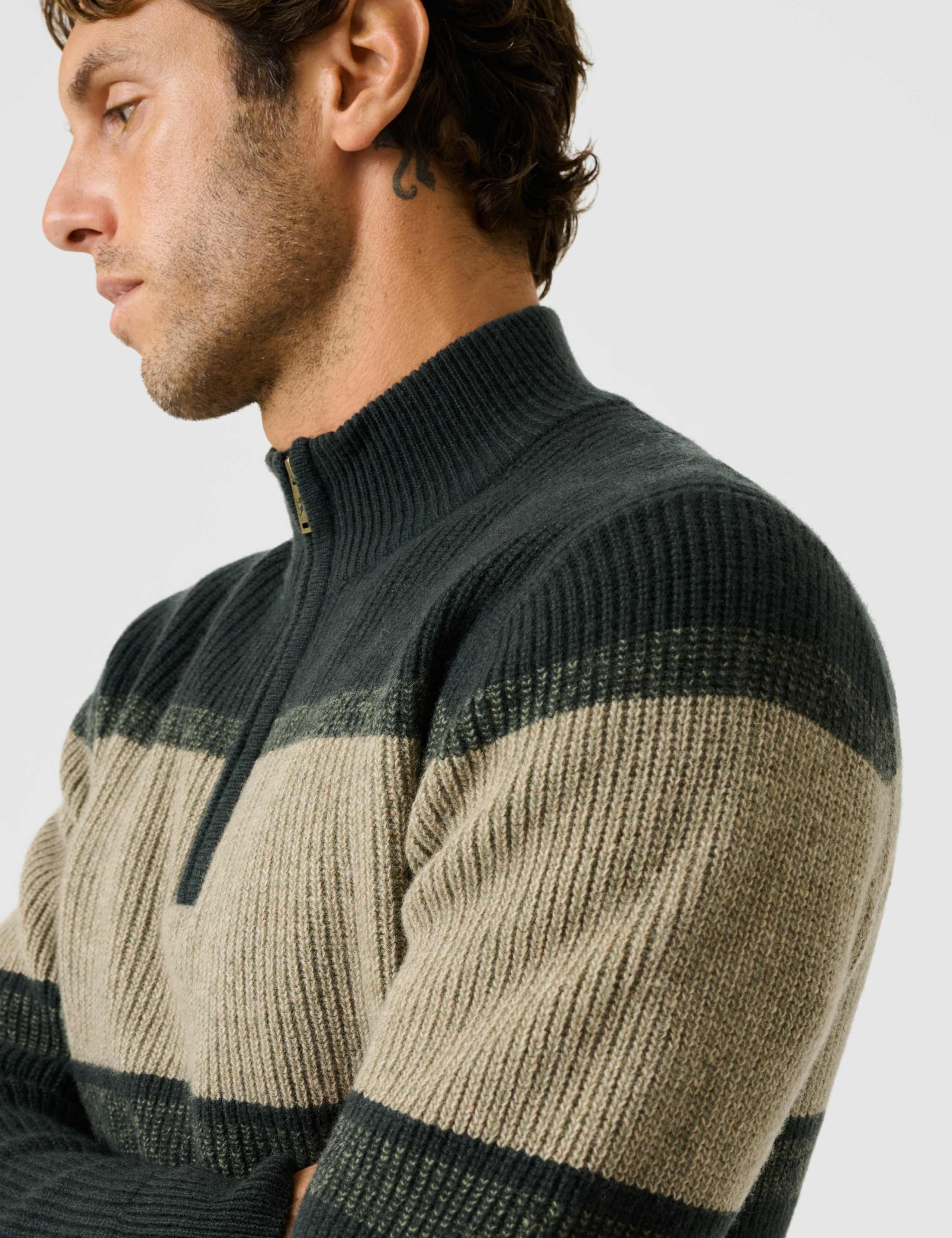Pure Wool Funnel Neck Zip Up Cardigan 2 of 6