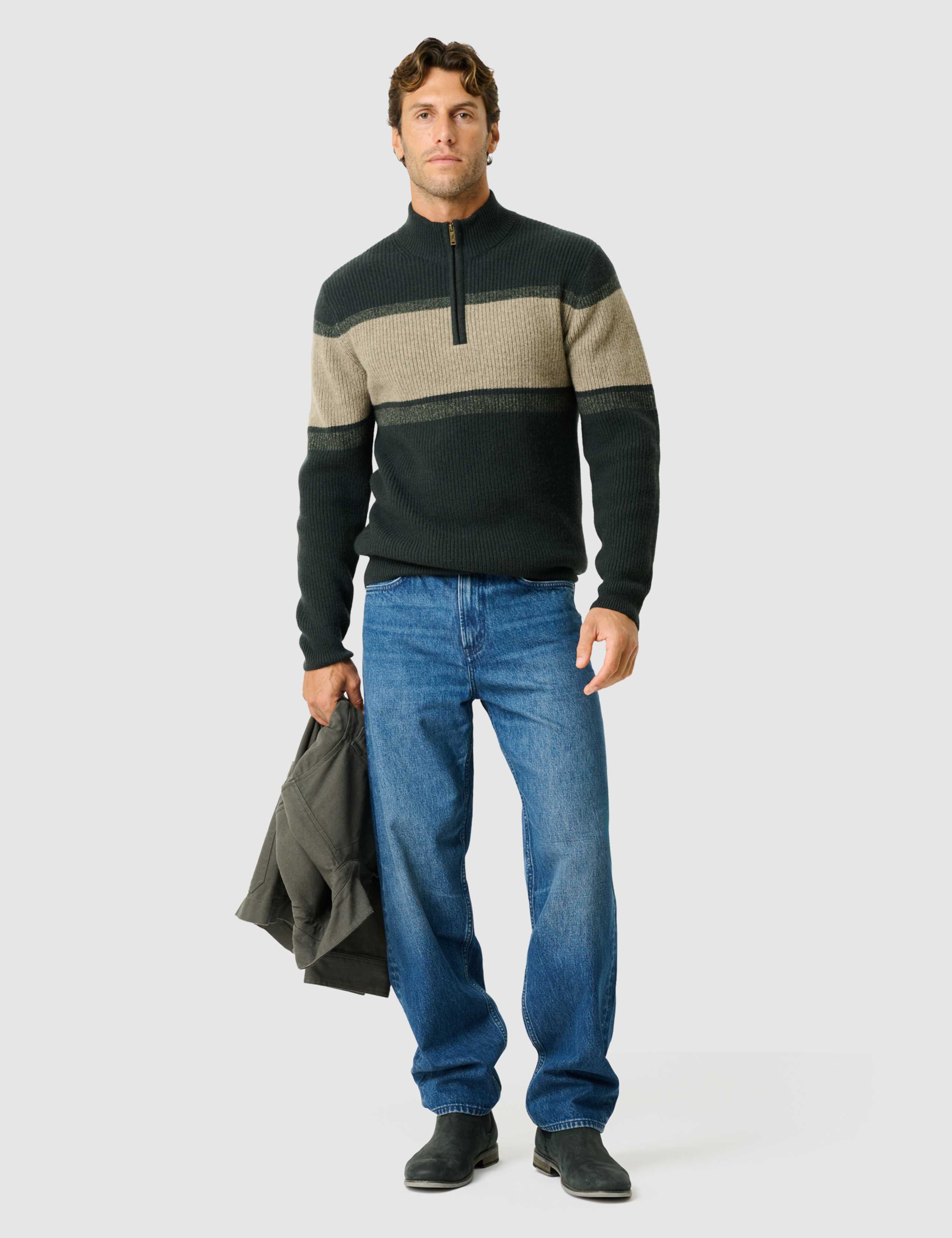 Pure Wool Funnel Neck Zip Up Cardigan 3 of 6