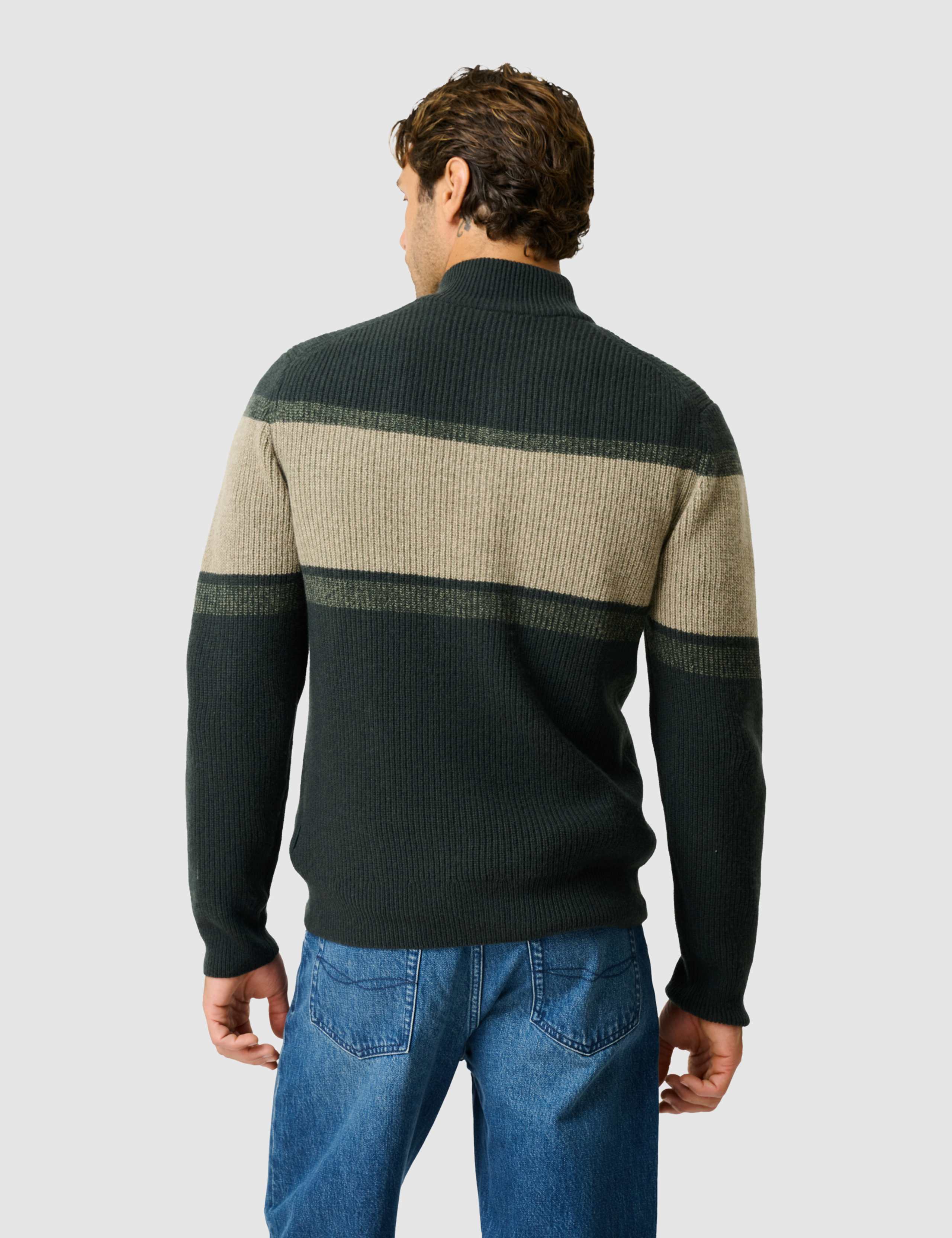 Pure Wool Funnel Neck Zip Up Cardigan 4 of 6