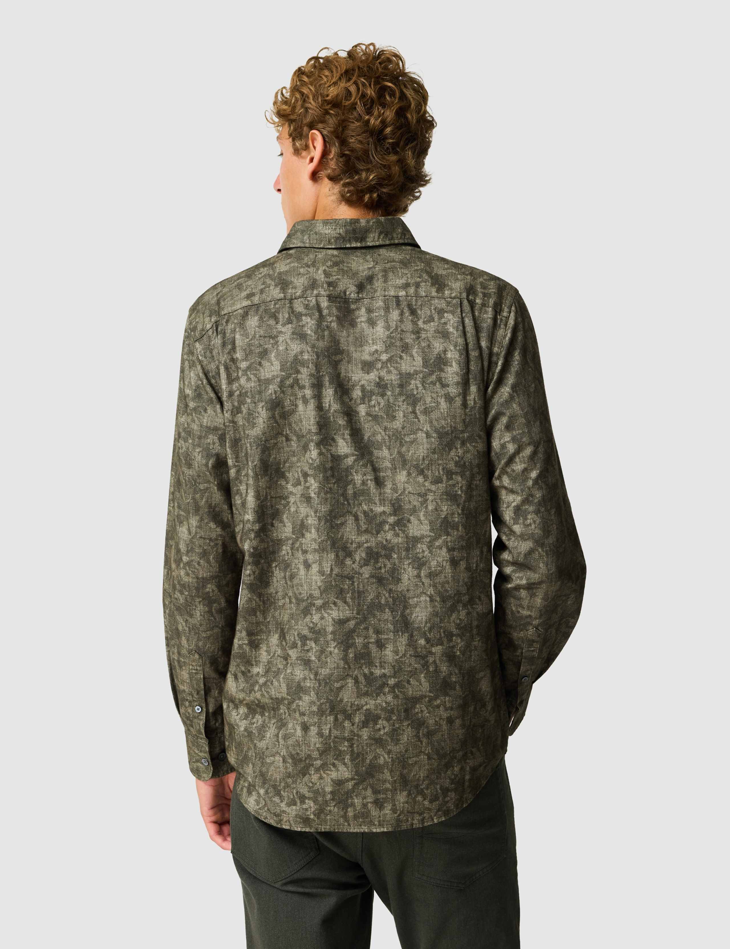 Tonal Palm Print Cotton Shirt 3 of 6