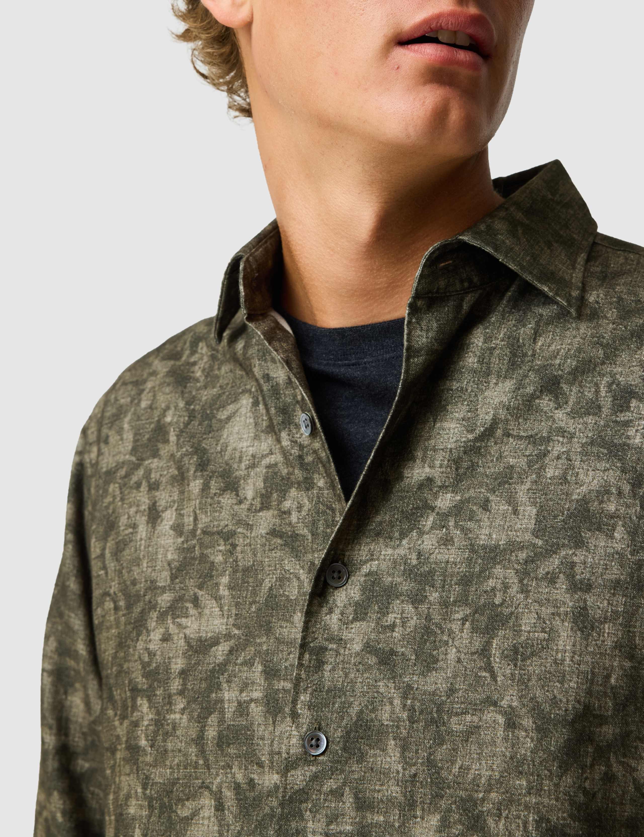 Tonal Palm Print Cotton Shirt 4 of 6