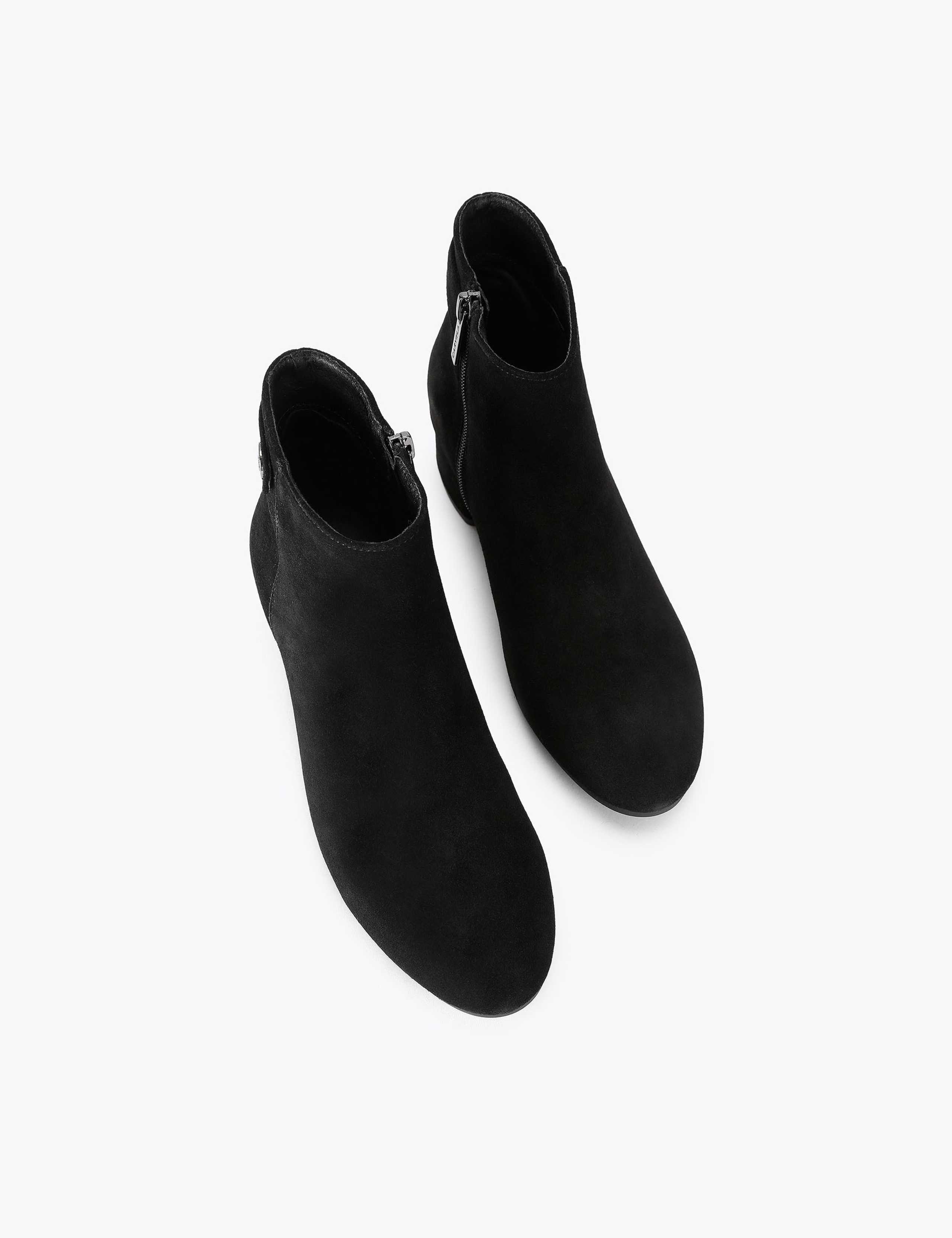 Suede Block Heel Ankle Boots 3 of 4