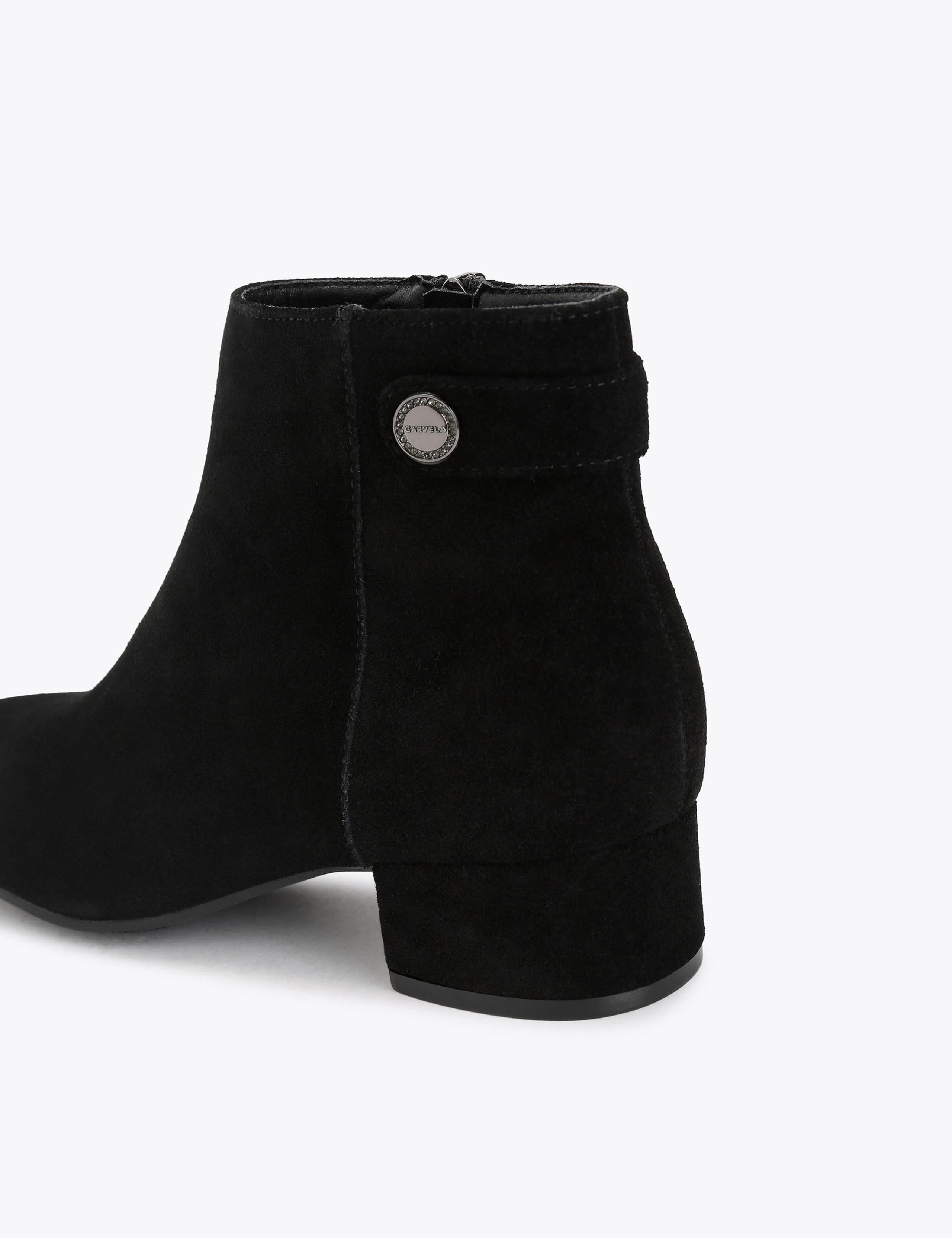 Suede Block Heel Ankle Boots 4 of 4