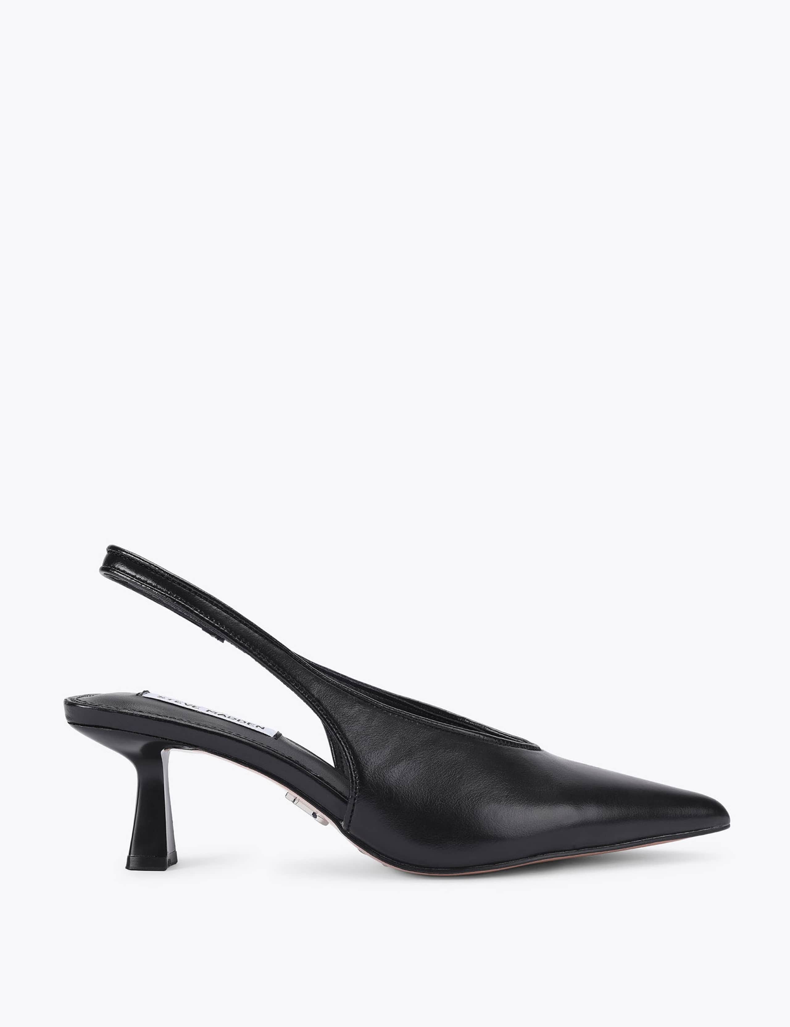 Leather Kitten Heel Slingback Shoes 2 of 4