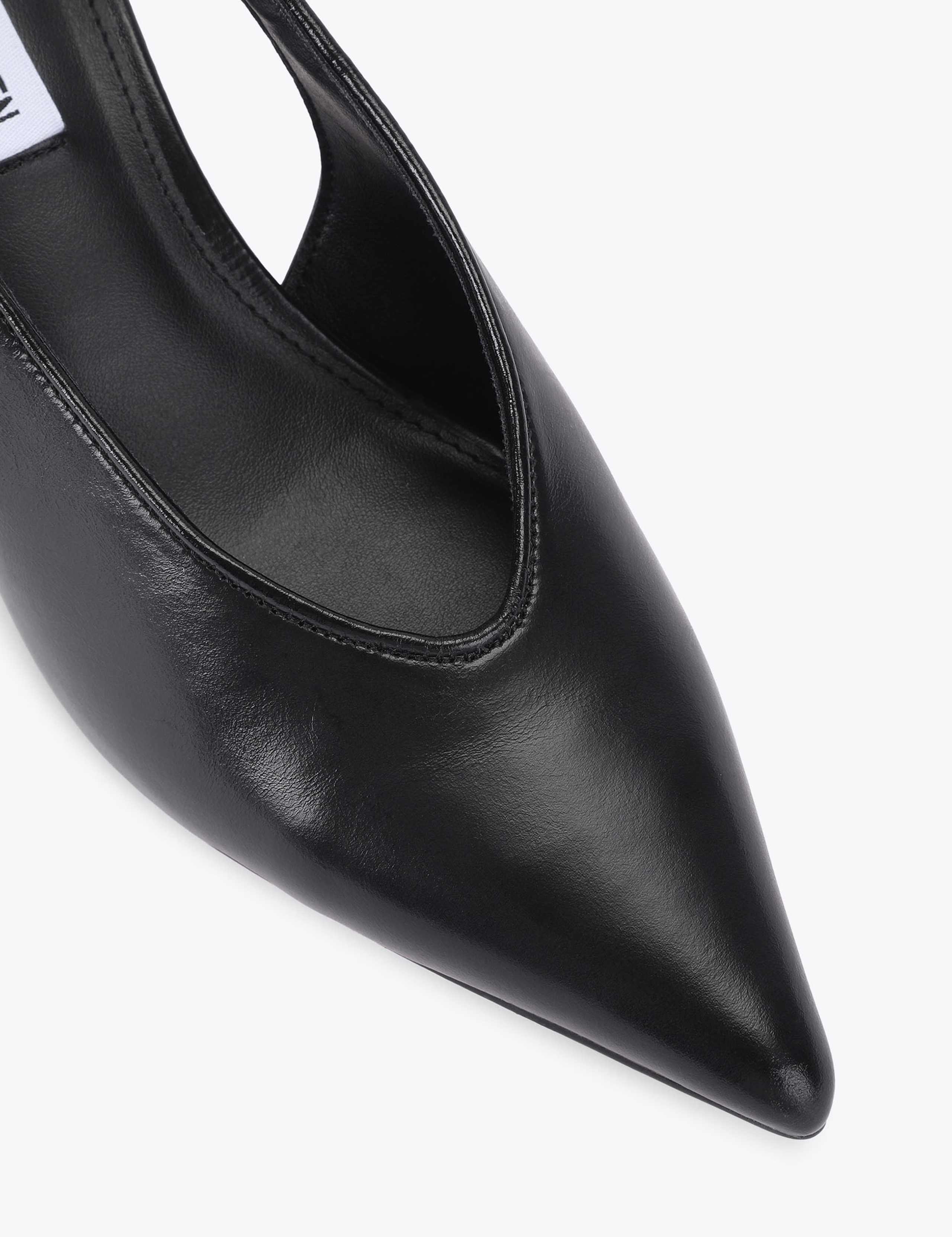 Leather Kitten Heel Slingback Shoes 3 of 4