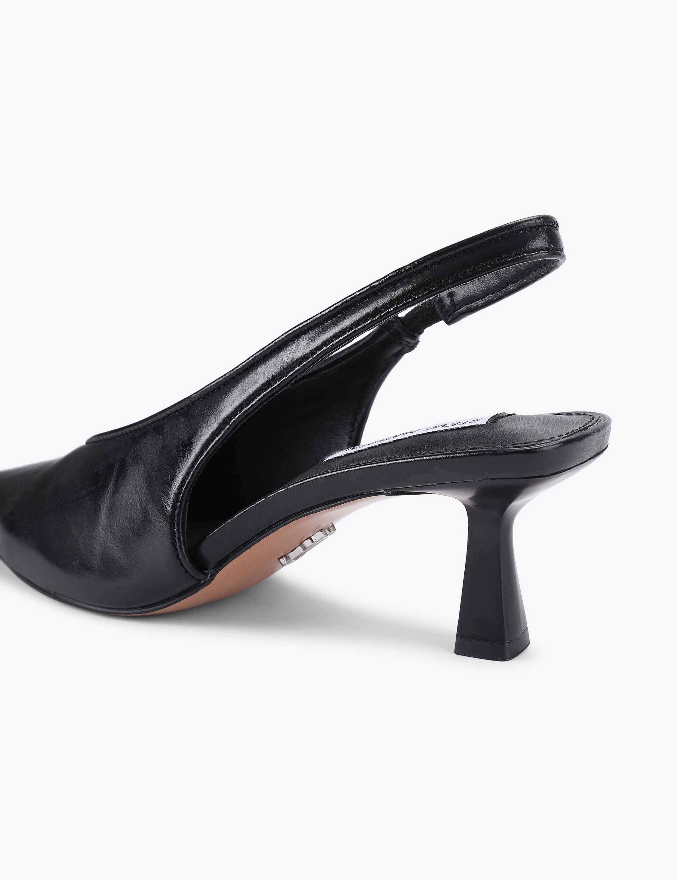 Leather Kitten Heel Slingback Shoes 4 of 4