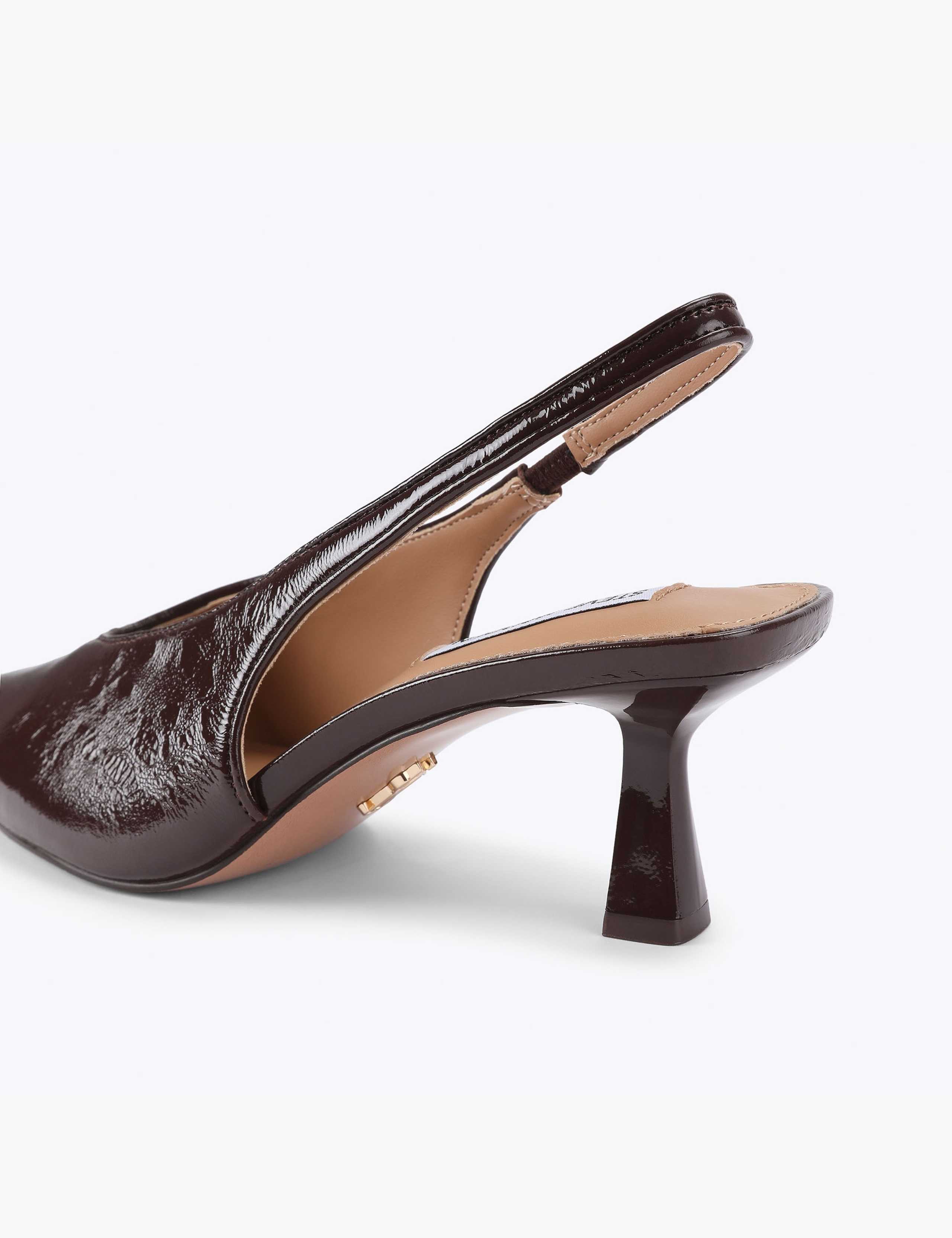 Leather Pointed Slingback Shoes 2 of 4