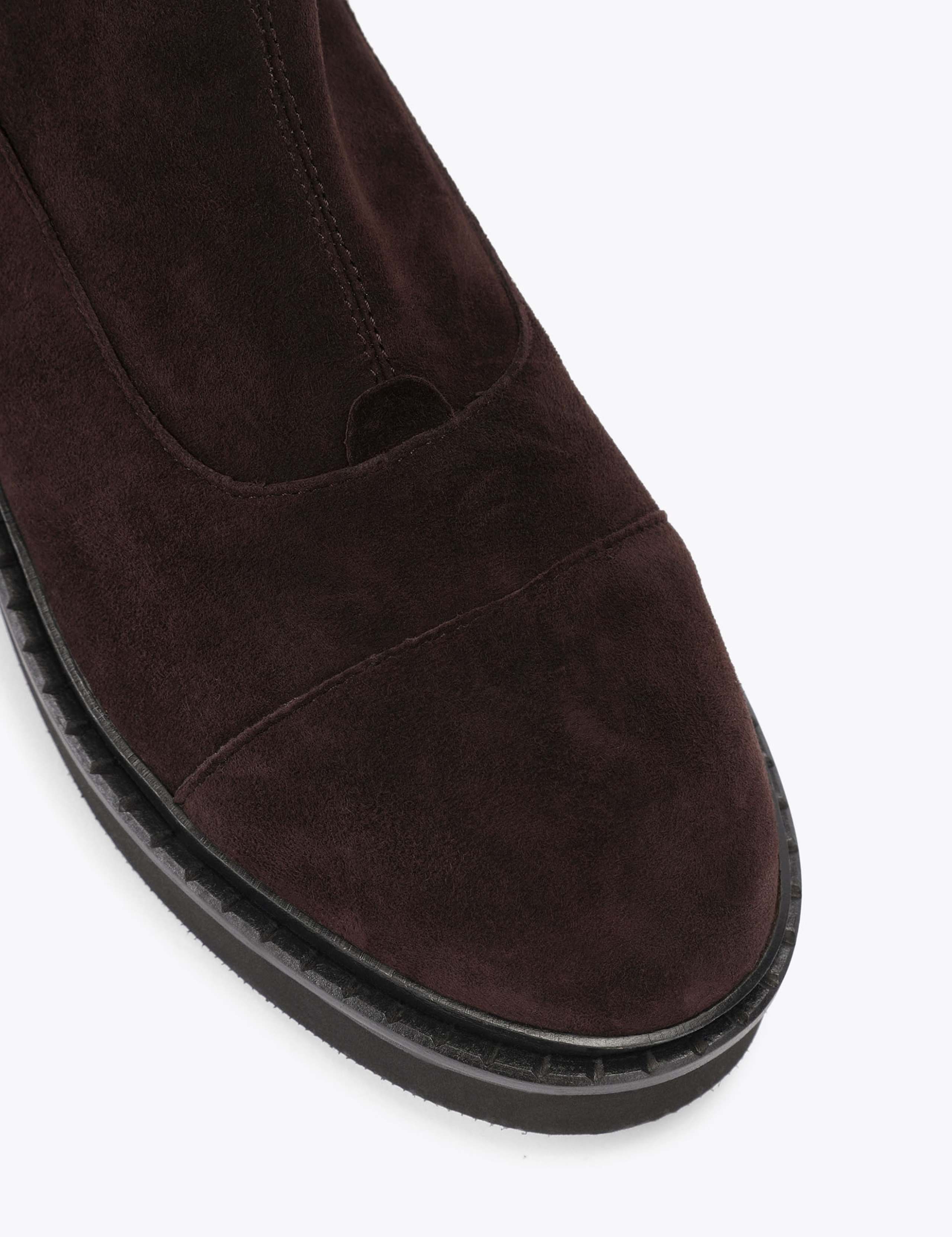 Suede Flat Round Toe Ankle Boots 5 of 5