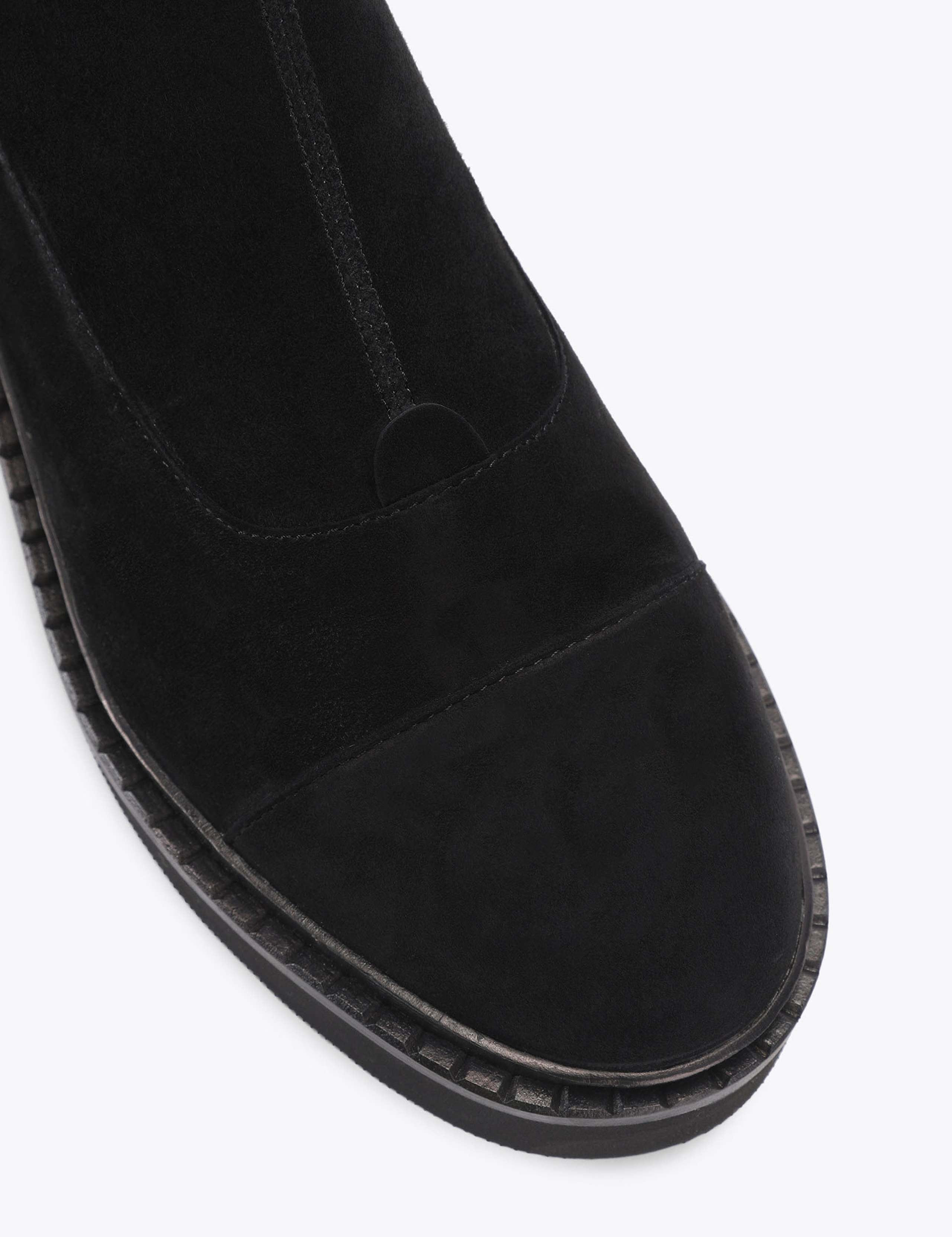 Suede Flat Round Toe Boots 3 of 5