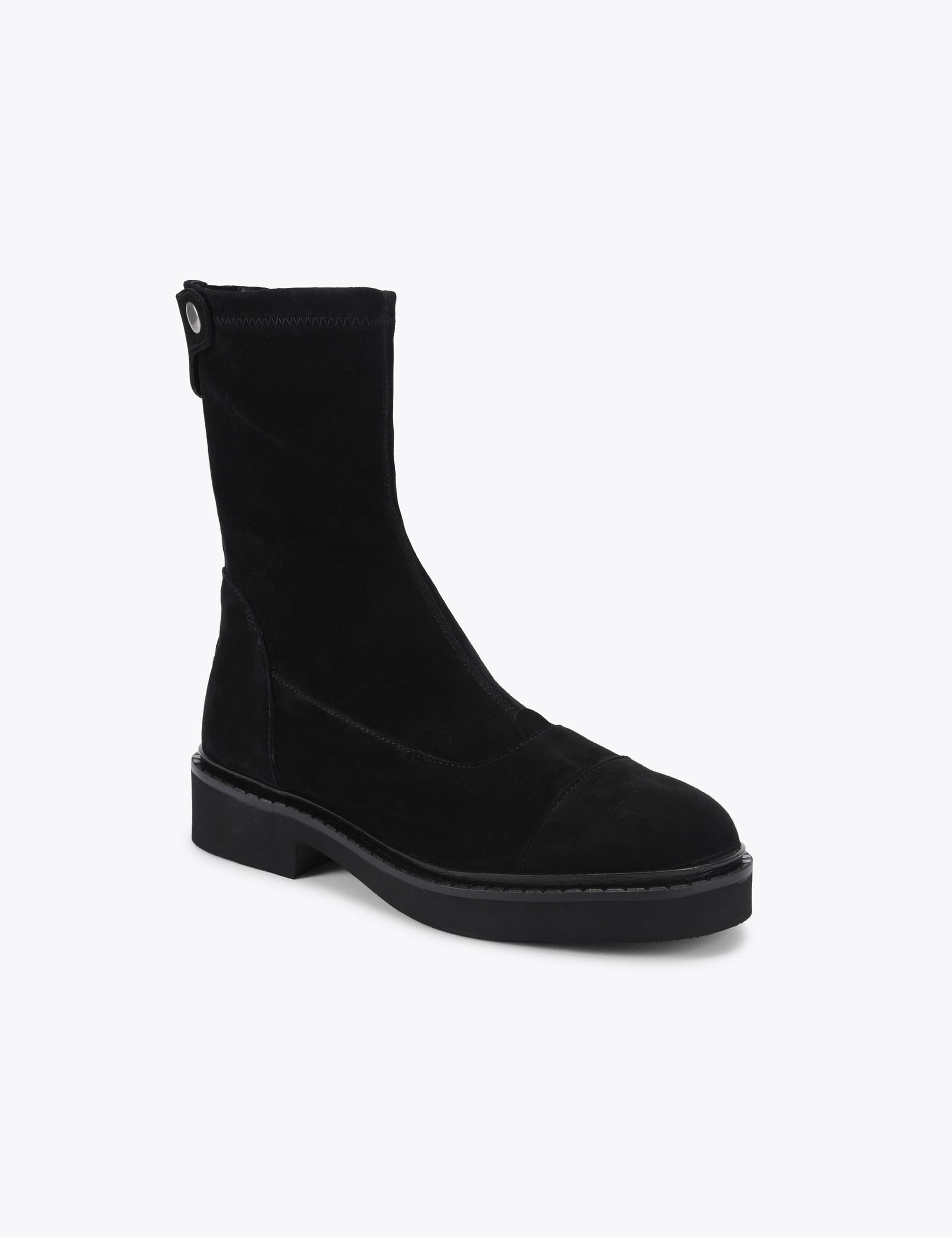 Suede Flat Round Toe Boots 5 of 5