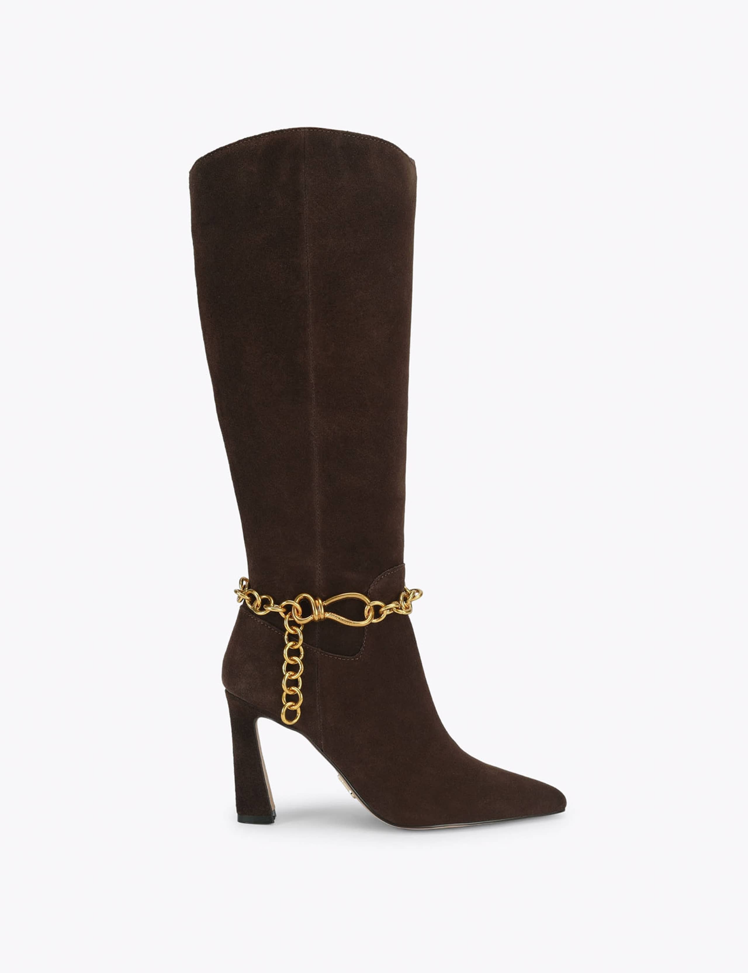 Suede Stiletto Heel Pointed Knee High Boots 2 of 4