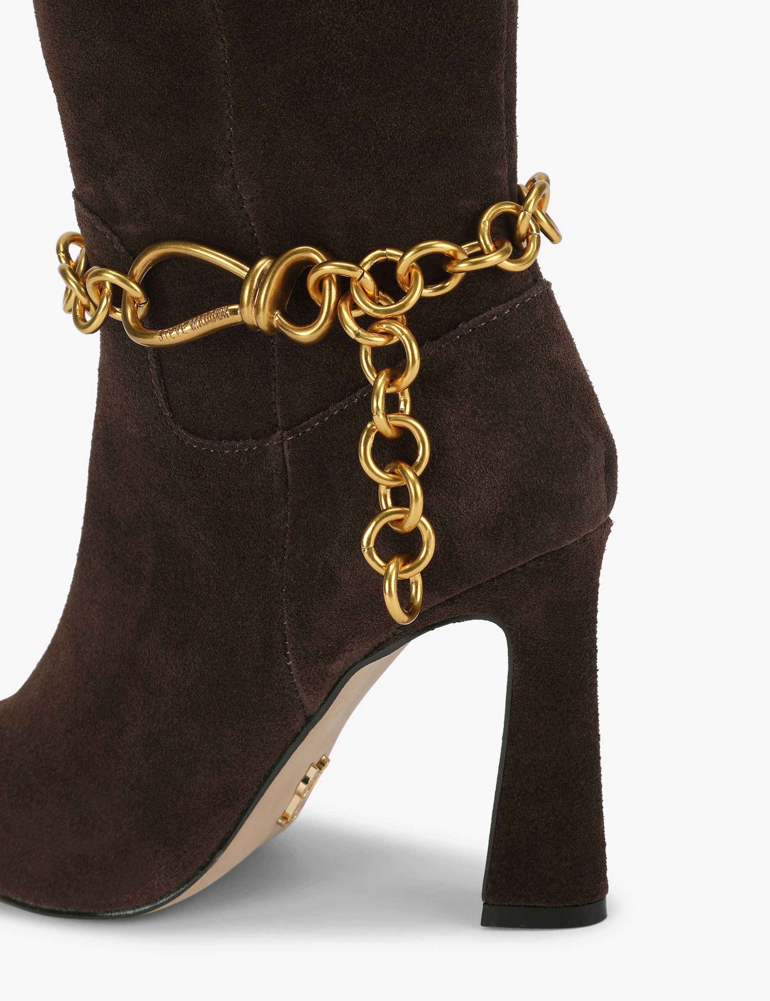 Suede Stiletto Heel Pointed Knee High Boots 3 of 4