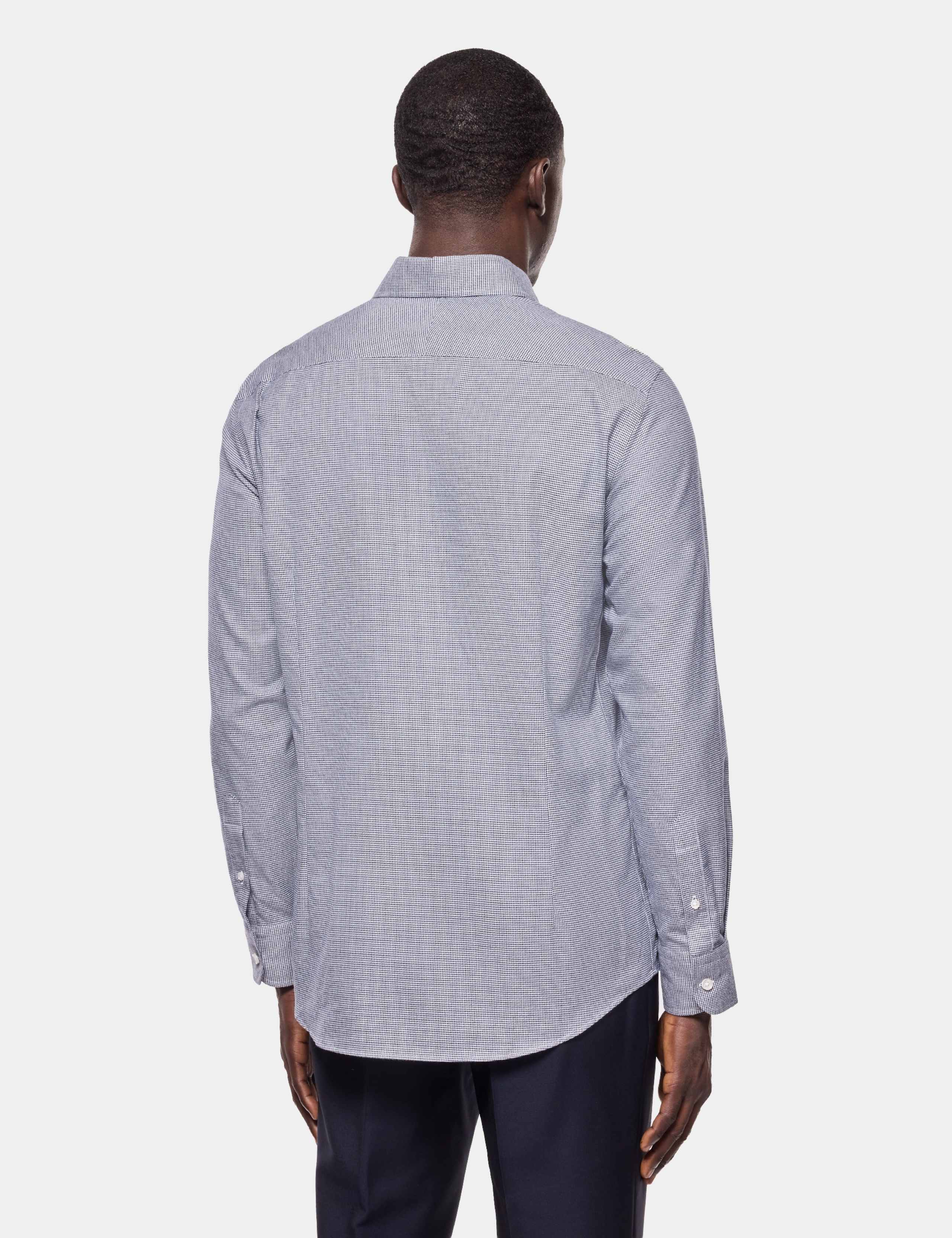 Slim Fit Herringbone Cutaway Collar Flannel Shirt 2 of 4